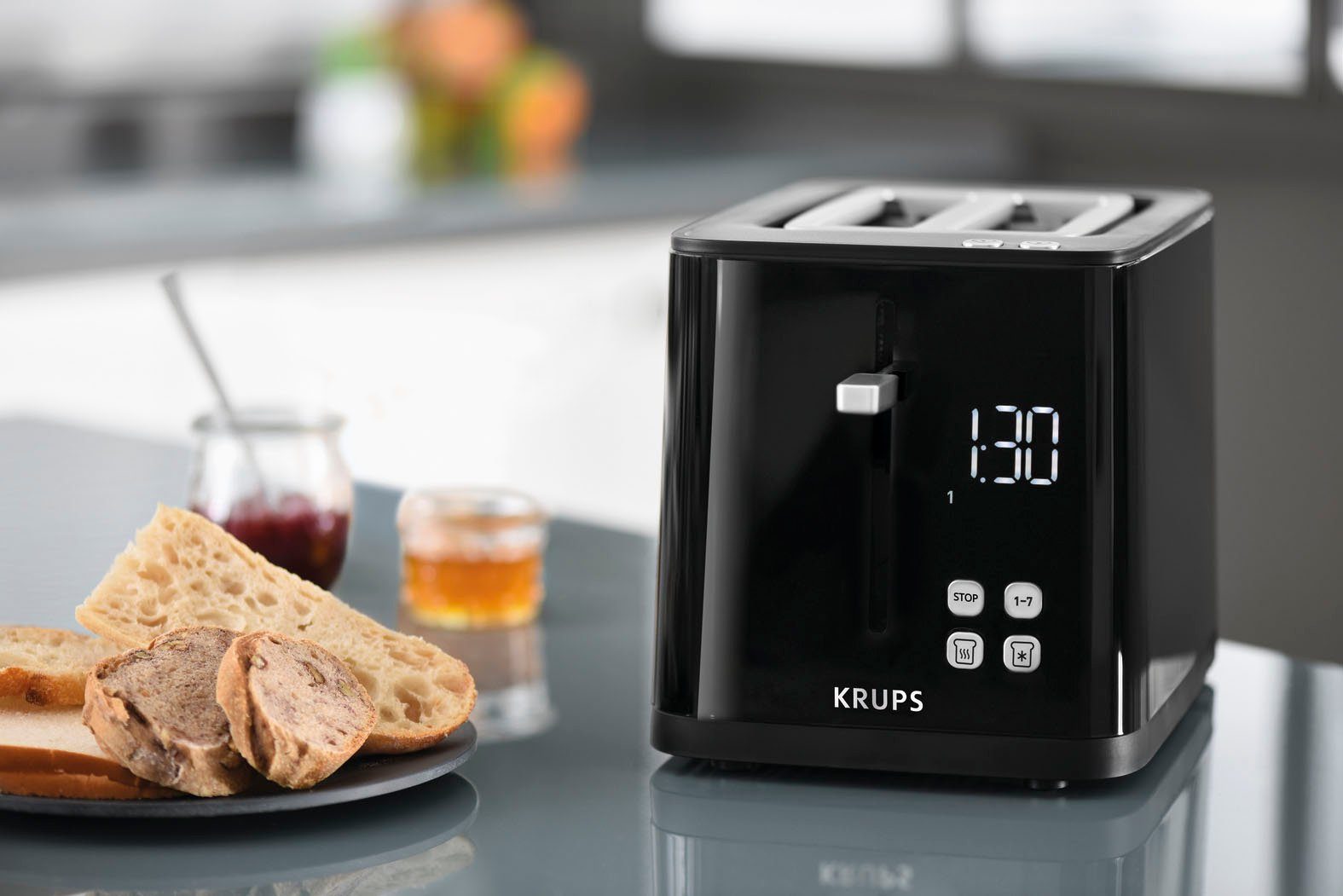 Krups Toaster KH6418 Smart'n Light Digitaal display, 7 bruiningsgraden, automatische centrering van het brood