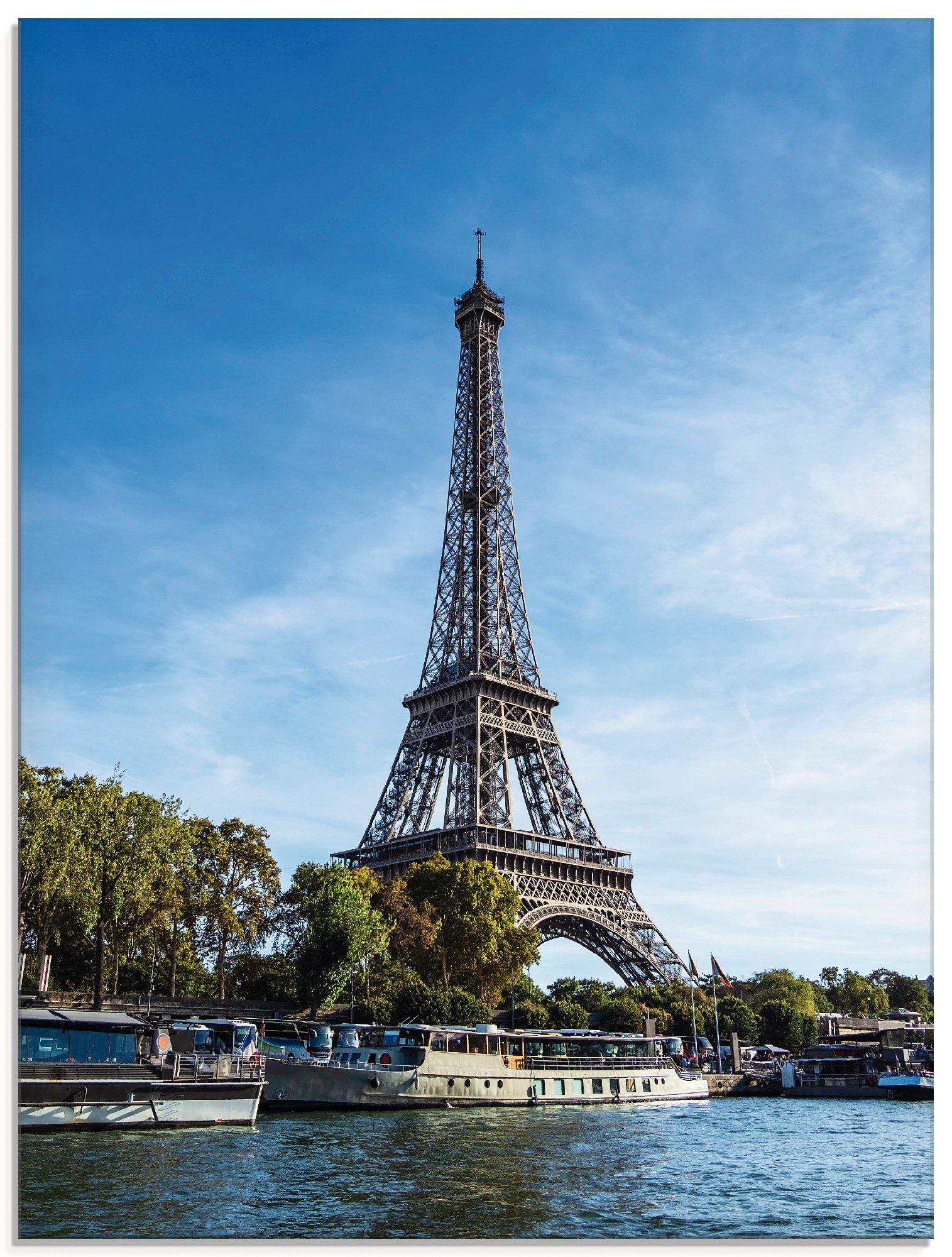 Artland Print op glas Blik op de Eiffeltoren in Parijs (1 stuk)