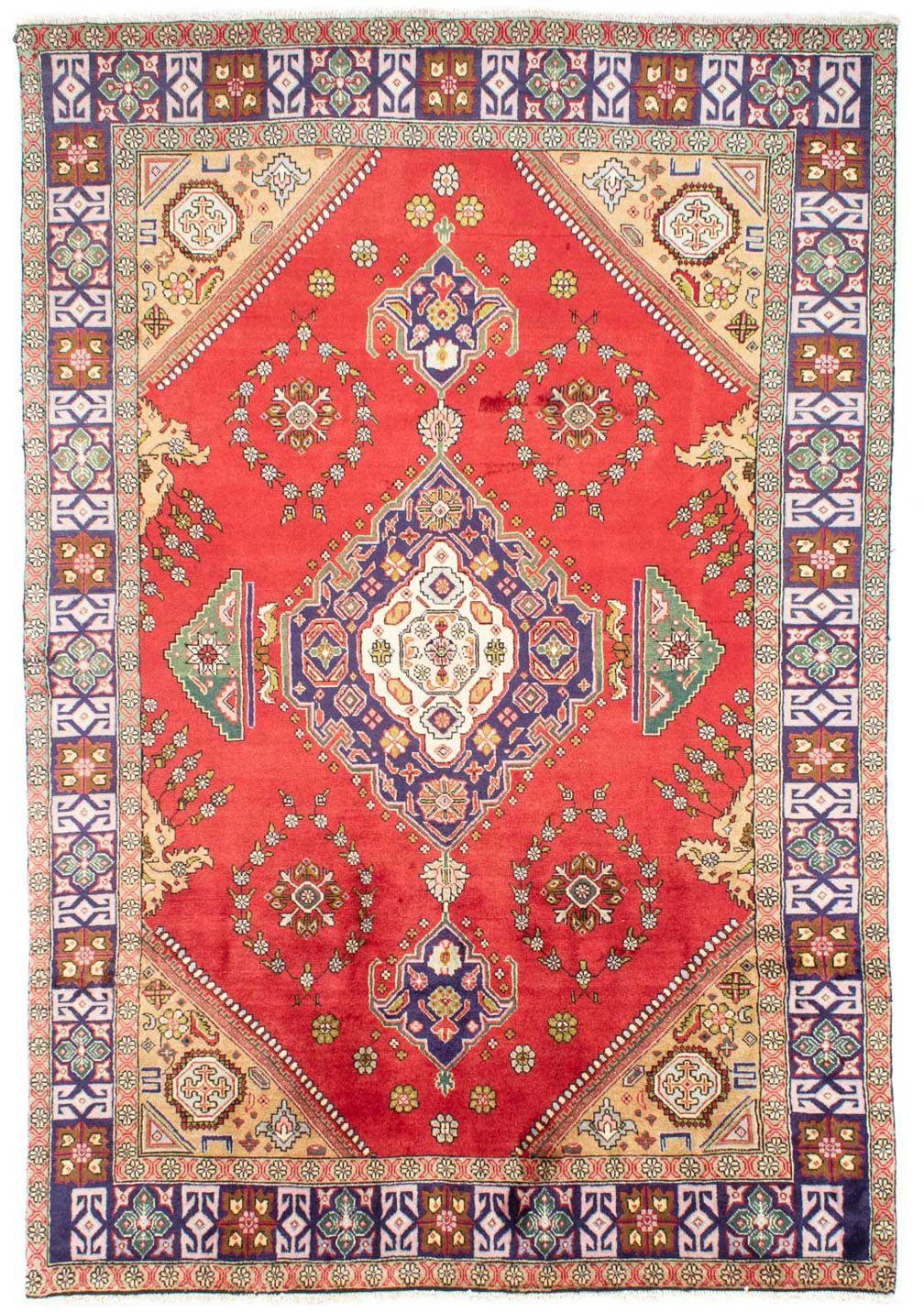 morgenland Wollen kleed Tabriz medaillon rosso 295 x 198 cm Uniek exemplaar met certificaat