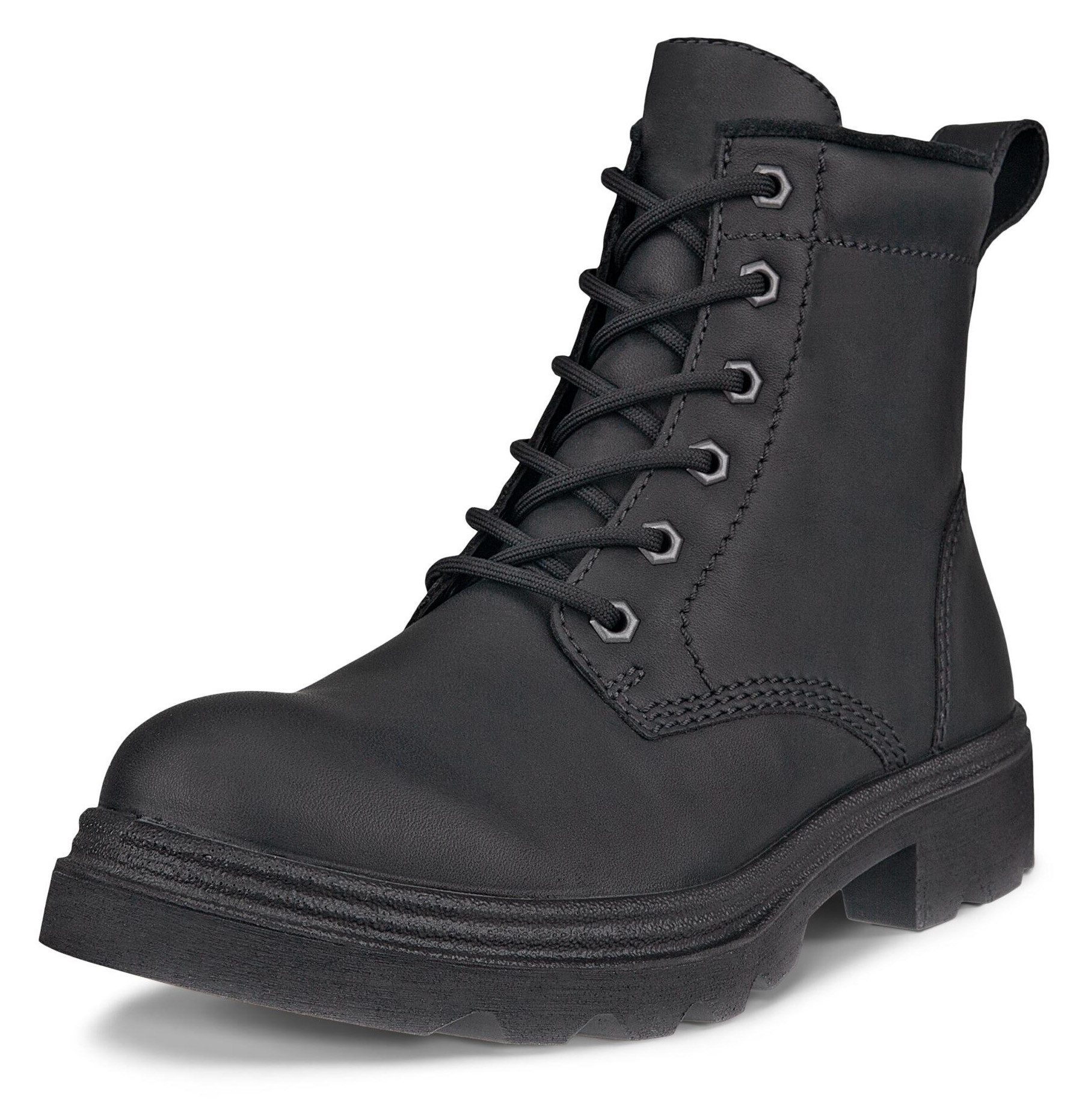 Ecco Hoge veterschoenen Grainer W ankle boot, winter boots, block heel, with lambswool lining