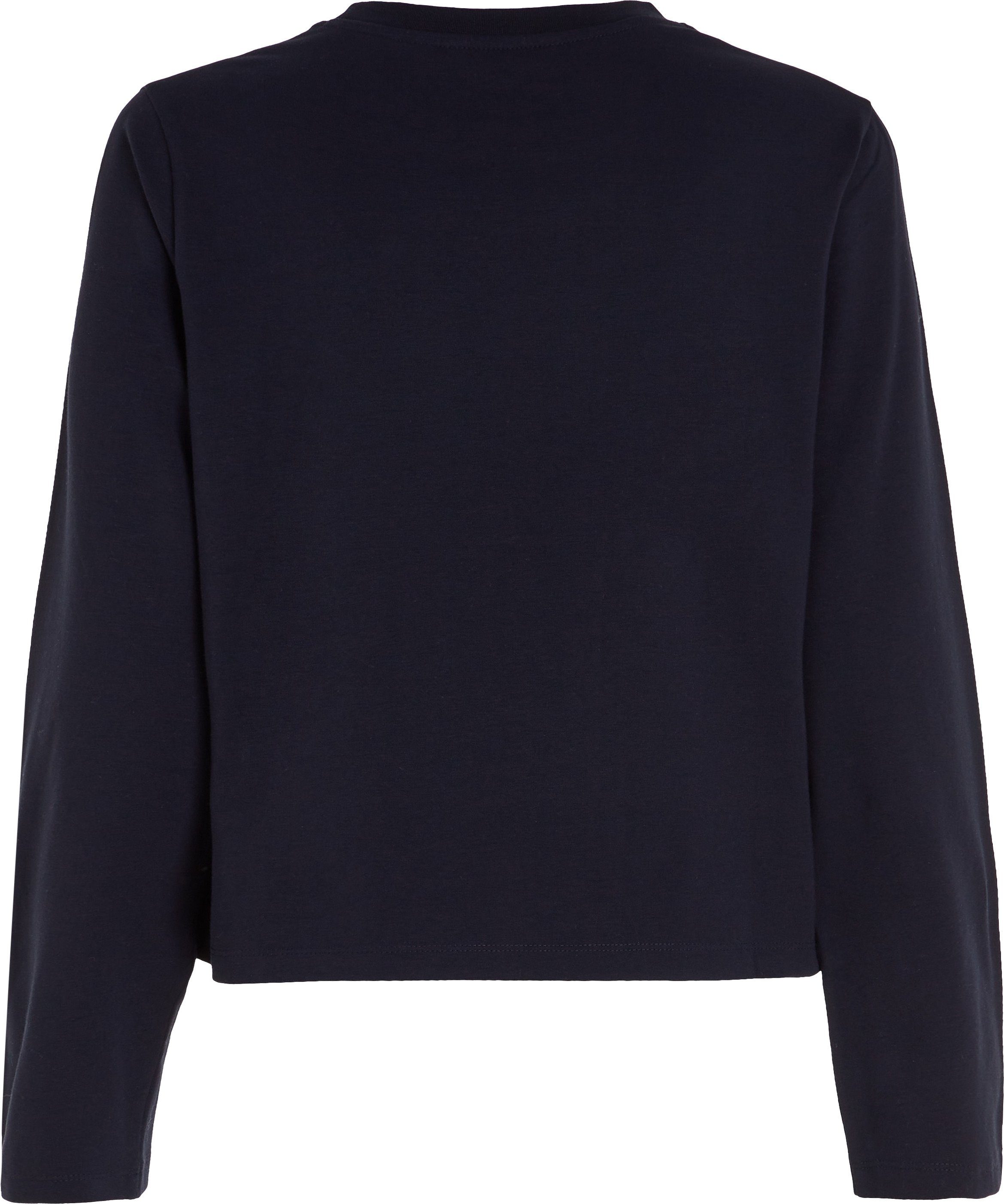 Tommy Hilfiger Shirt met lange mouwen 1985 REG MINI CORP LOGO C-NK LS met logo opschrift op borsthoogte