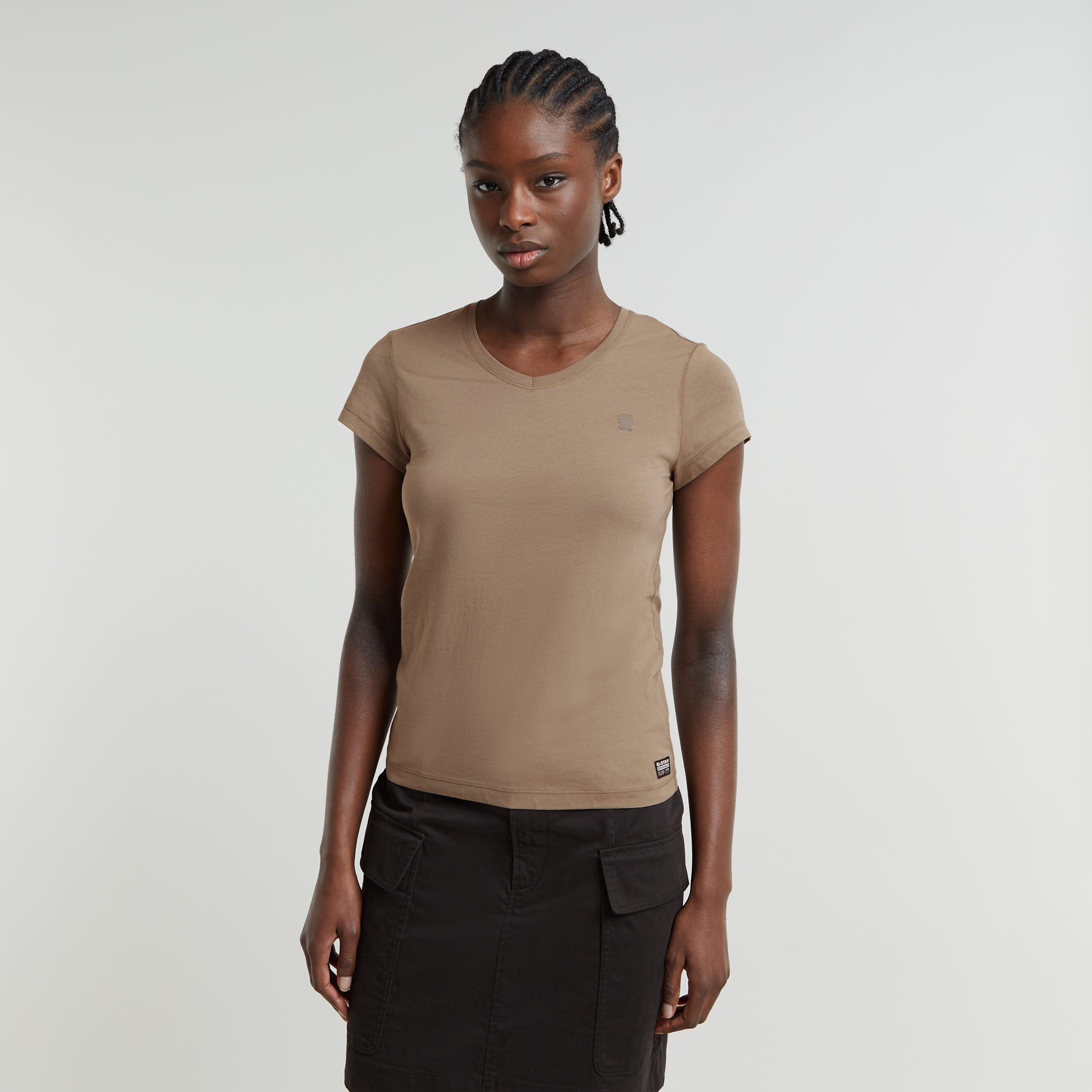 G-Star RAW Eyben Slim V-Neck Top 2.0 Beige Dames