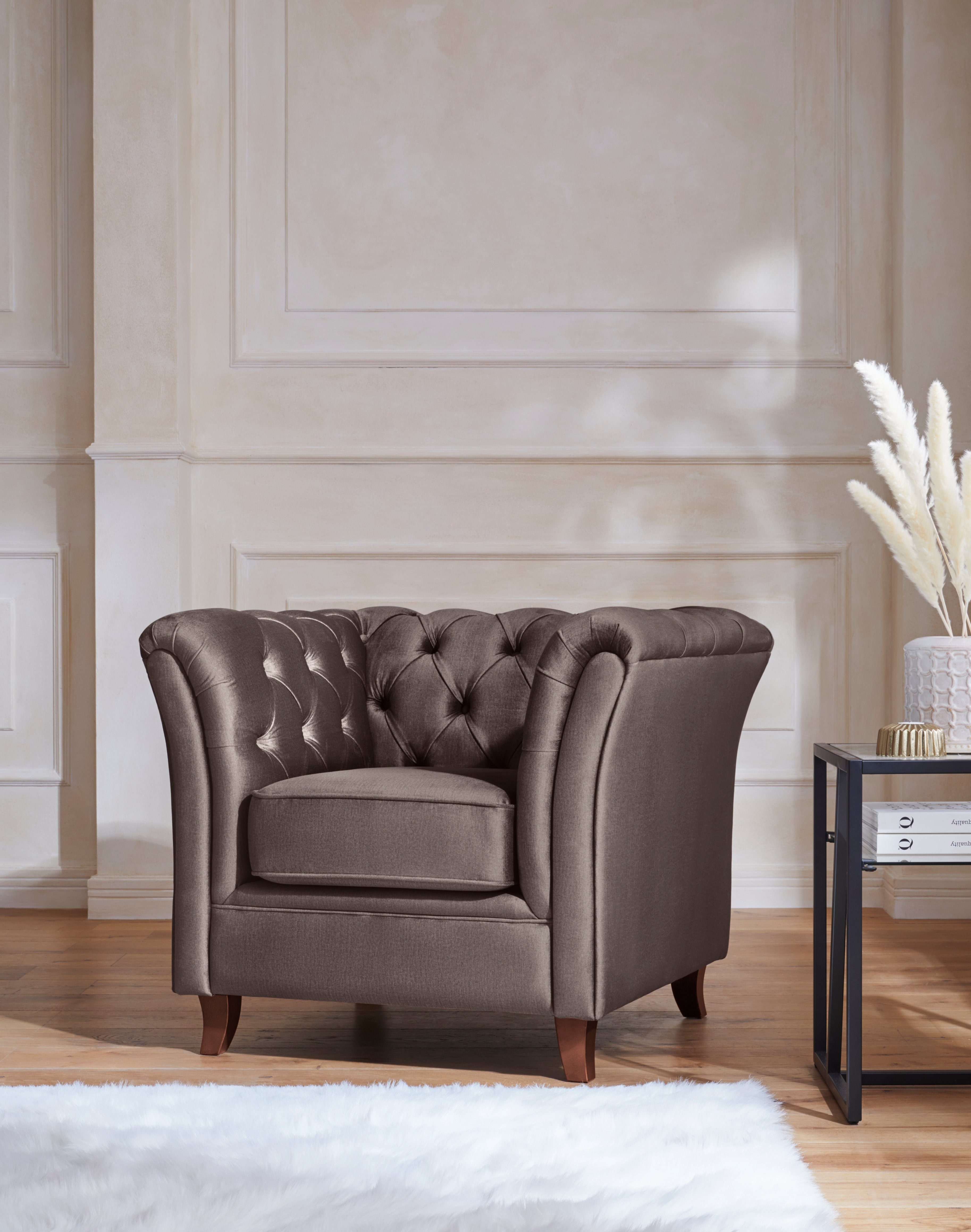 Guido Maria Kretschmer Home&Living Chesterfield-fauteuil Noblessy met echte chesterfield-capitonnage