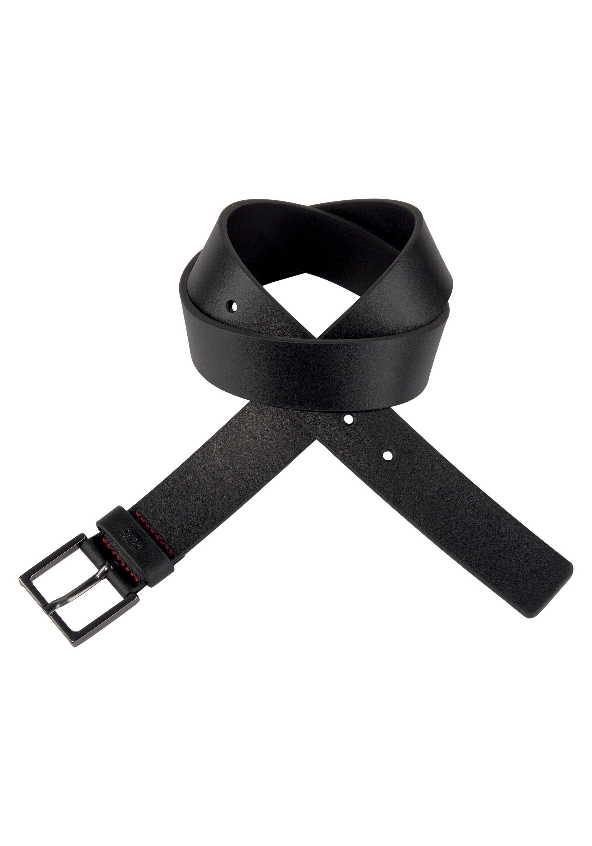 HUGO Leren riem GIOVE Metall-logo op de lus