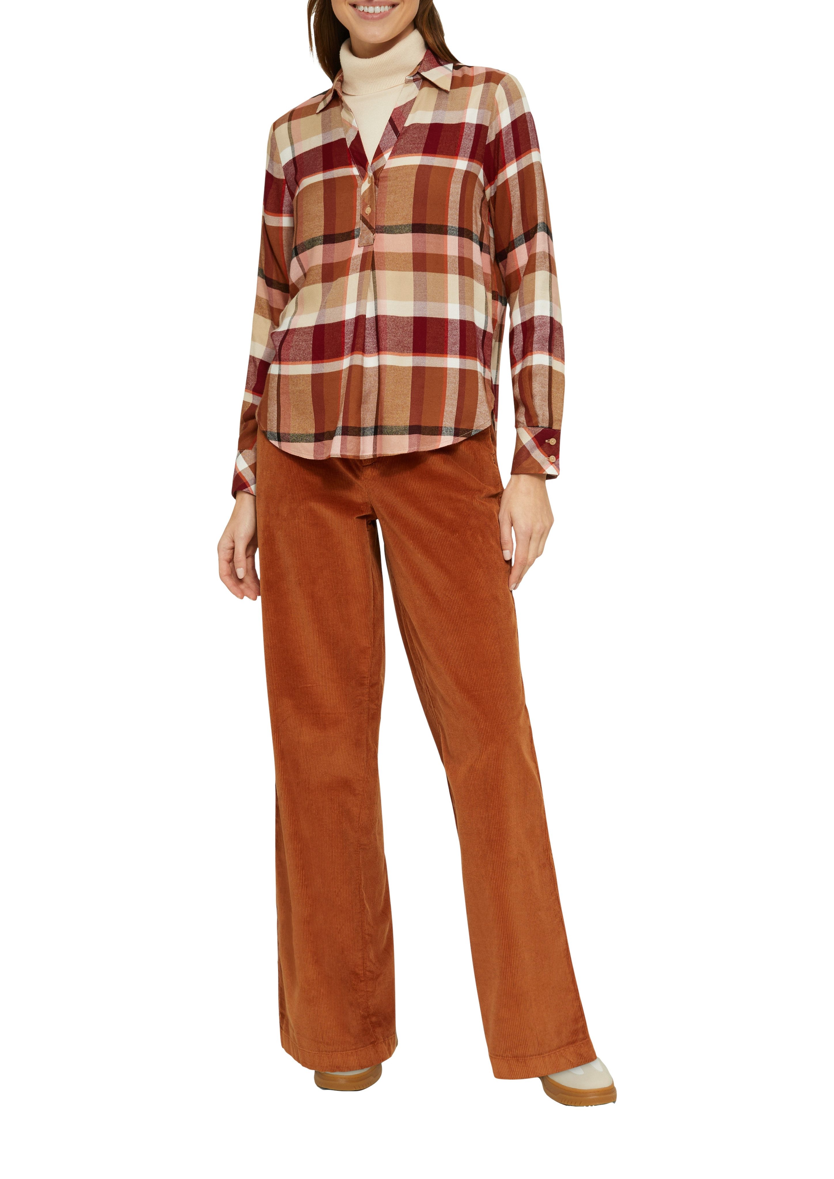 s.Oliver Blouse met lange mouwen met ruitpatroon