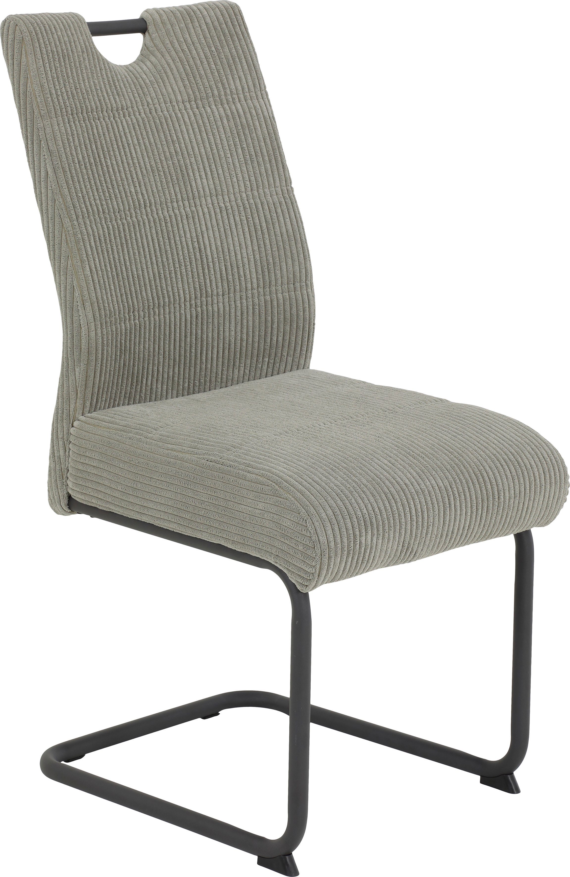 HELA Vrijdragende stoel MERKUR XL Binnenvering, 140 kg vermogen, cord bekleding, set van 2 & set van 4 (set)