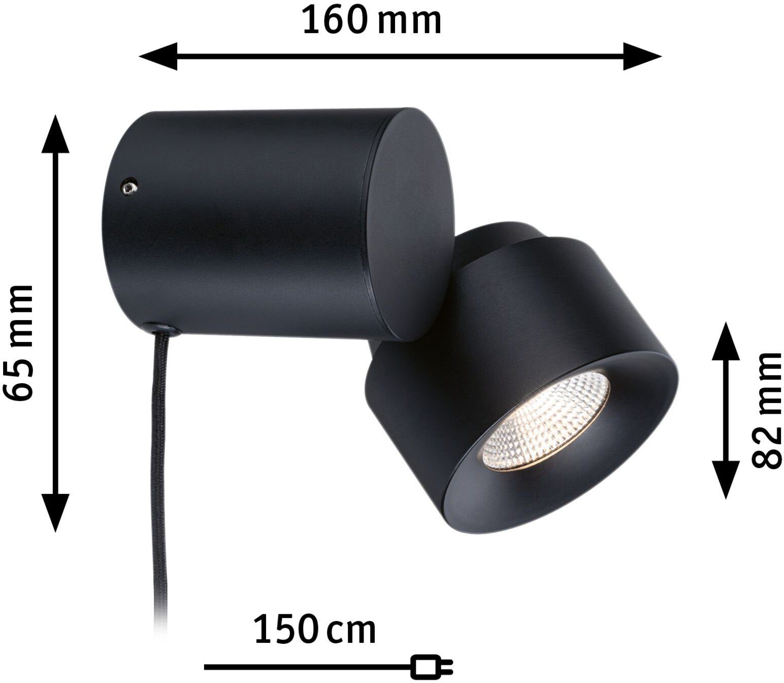 Paulmann Tafellamp Puric Pane LED, dimbaar, zwart/grijs, metaal (1 stuk)