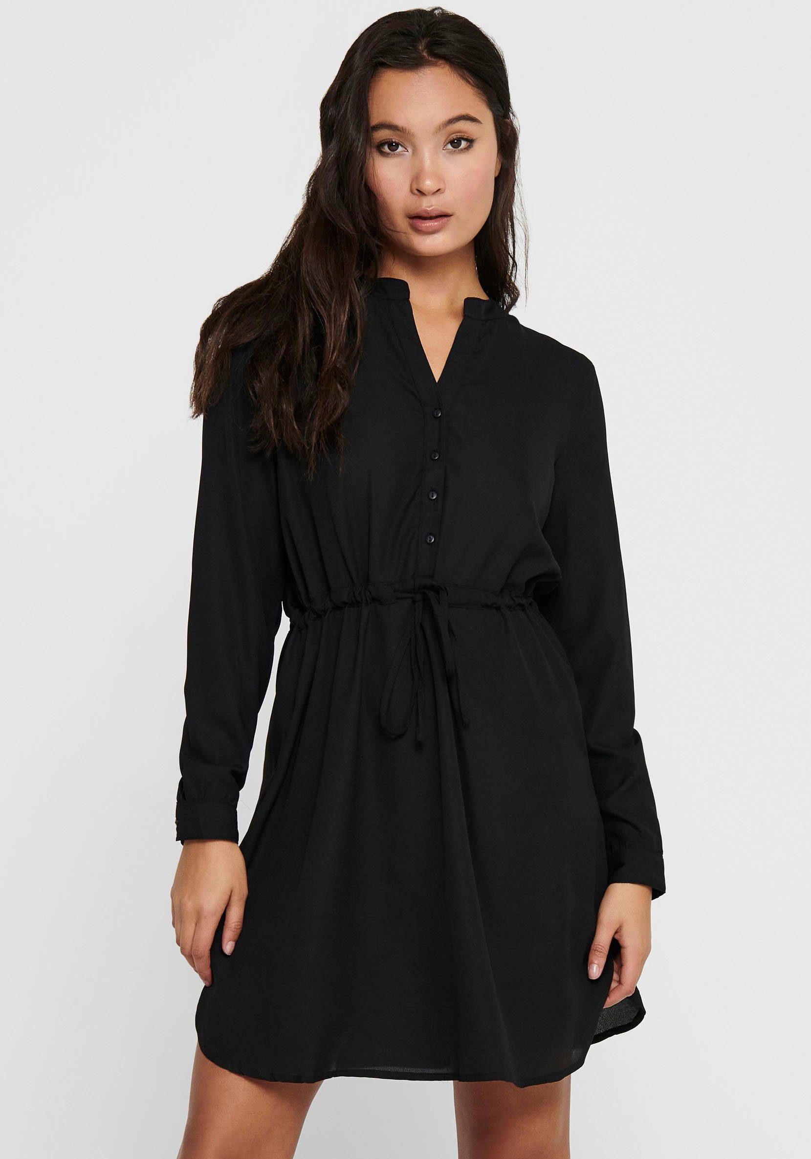 Only Gedessineerde jurk ONLCORY L/S V-NECK TUNIC dames jurken met print maat S (36) zwart