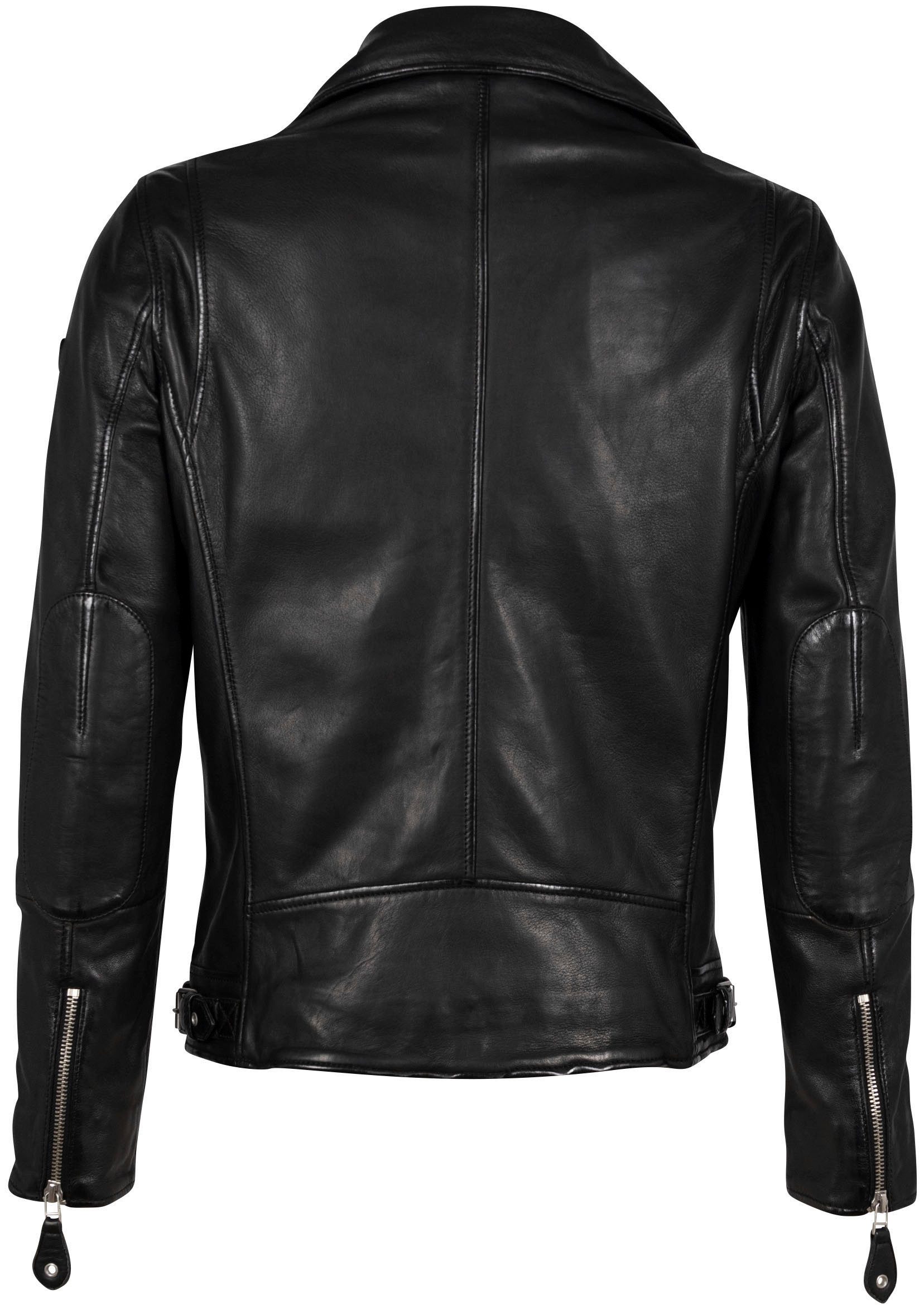 Mauritius Leren jack Mavric SF NSLV in bikerstijl, asymmetrische rits, studs
