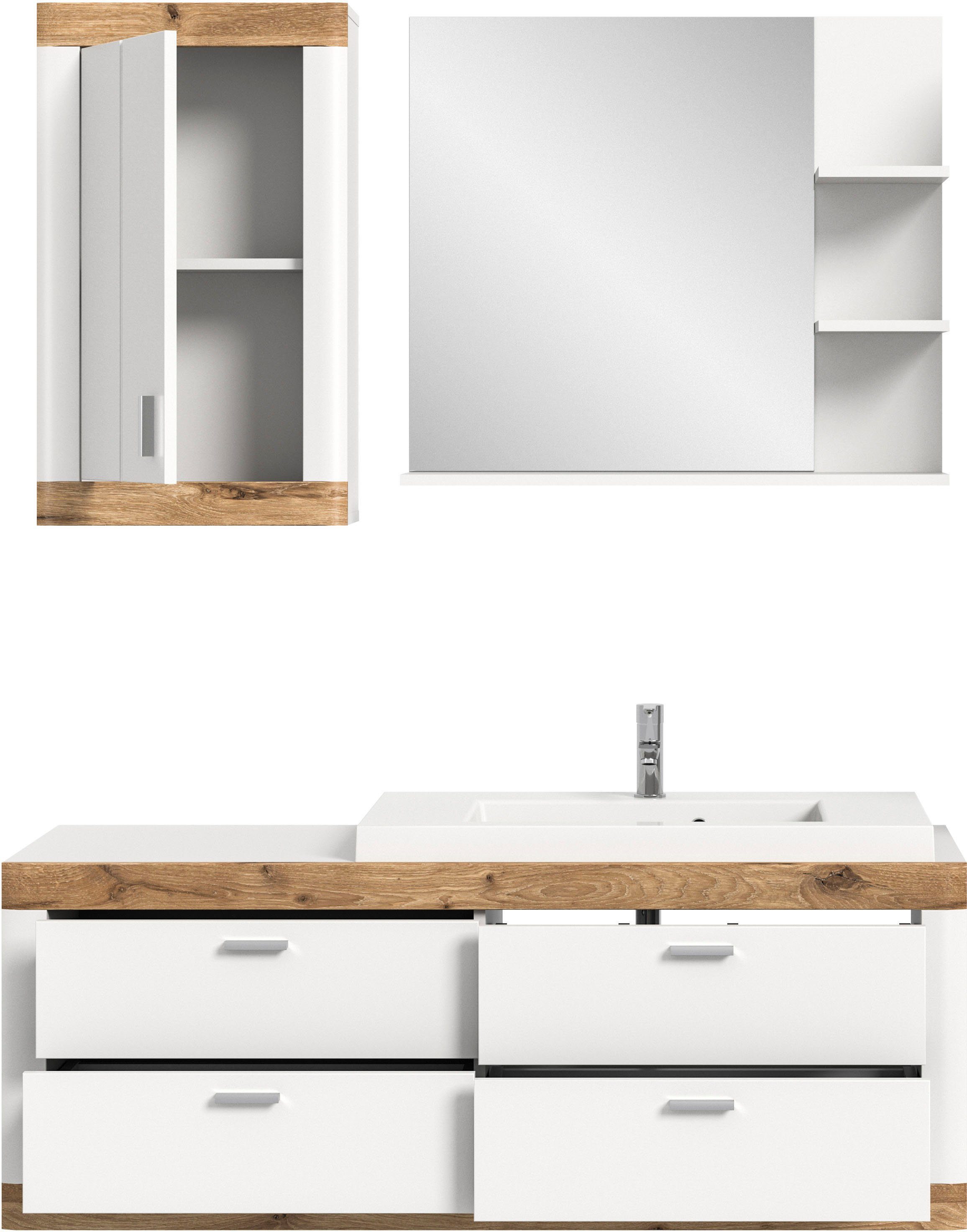 Home affaire Badkamerserie Landsby, 3-delig, inclusief mineralgiet wastafel, bestaande uit: (set, 3-delig)
