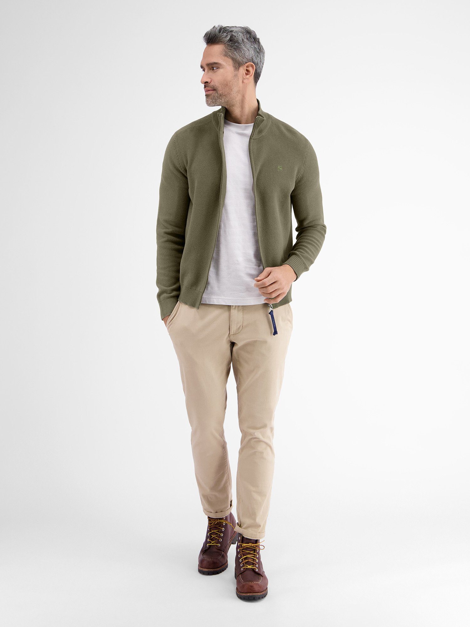 Lerros Vest LERROS brei jack met staande kraag