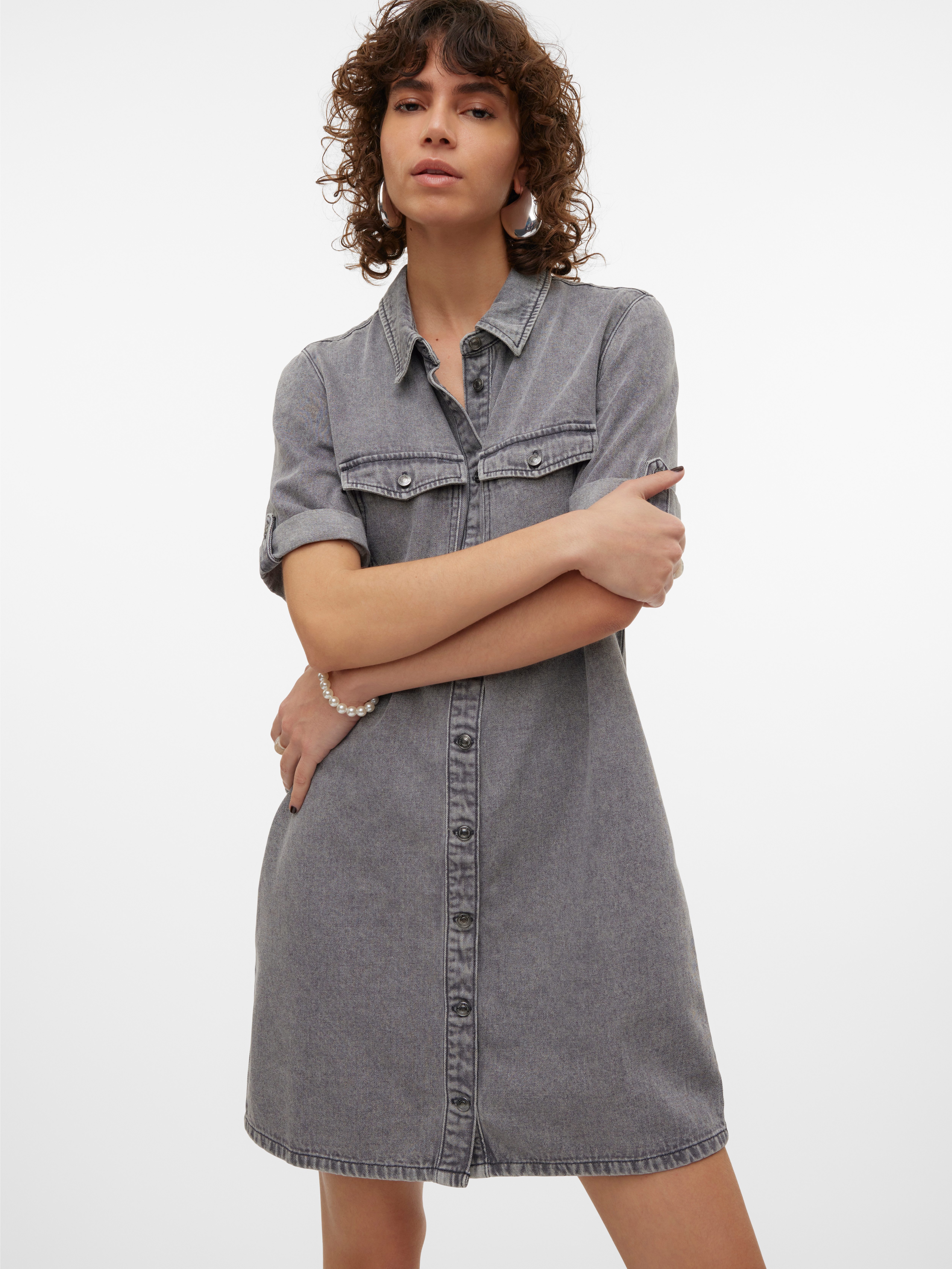 Vero Moda Jeans jurk VMJENNIE SS SHORT DENIM DRESS NOOS