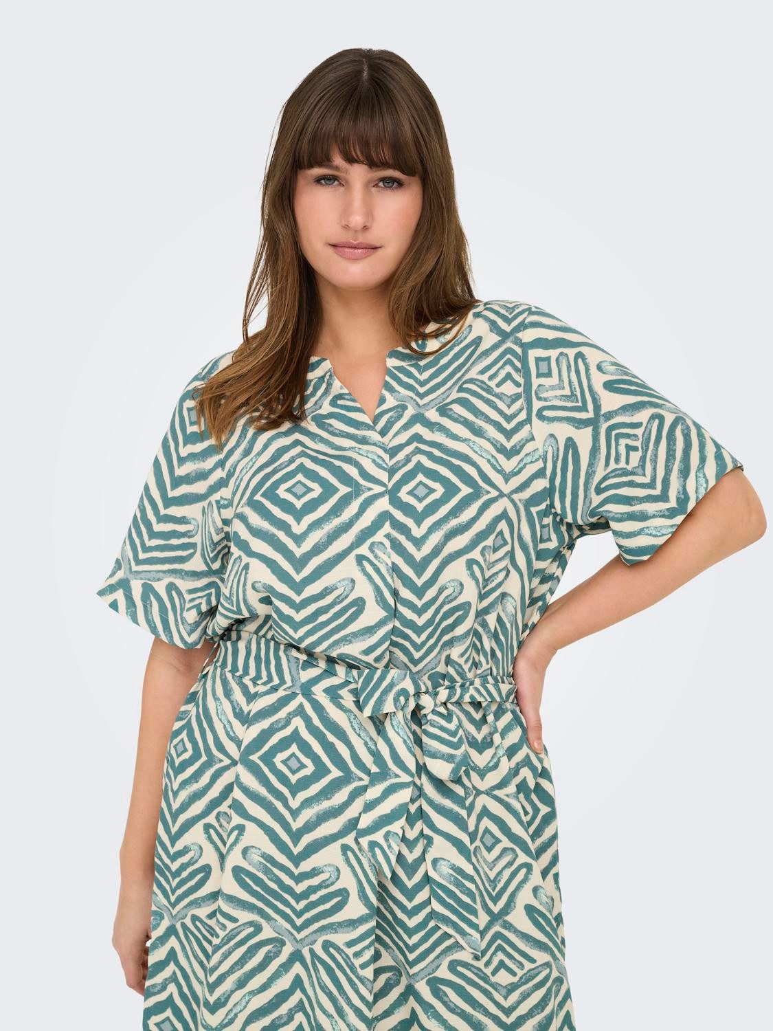 ONLY CARMAKOMA Zomerjurk CARSHILLA 2/4 KNEE DRESS VIS AOP BS