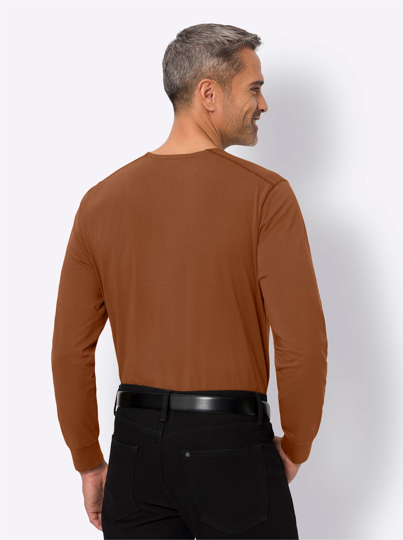Classic Shirt met ronde hals Shirt met lange mouwen (1-delig)