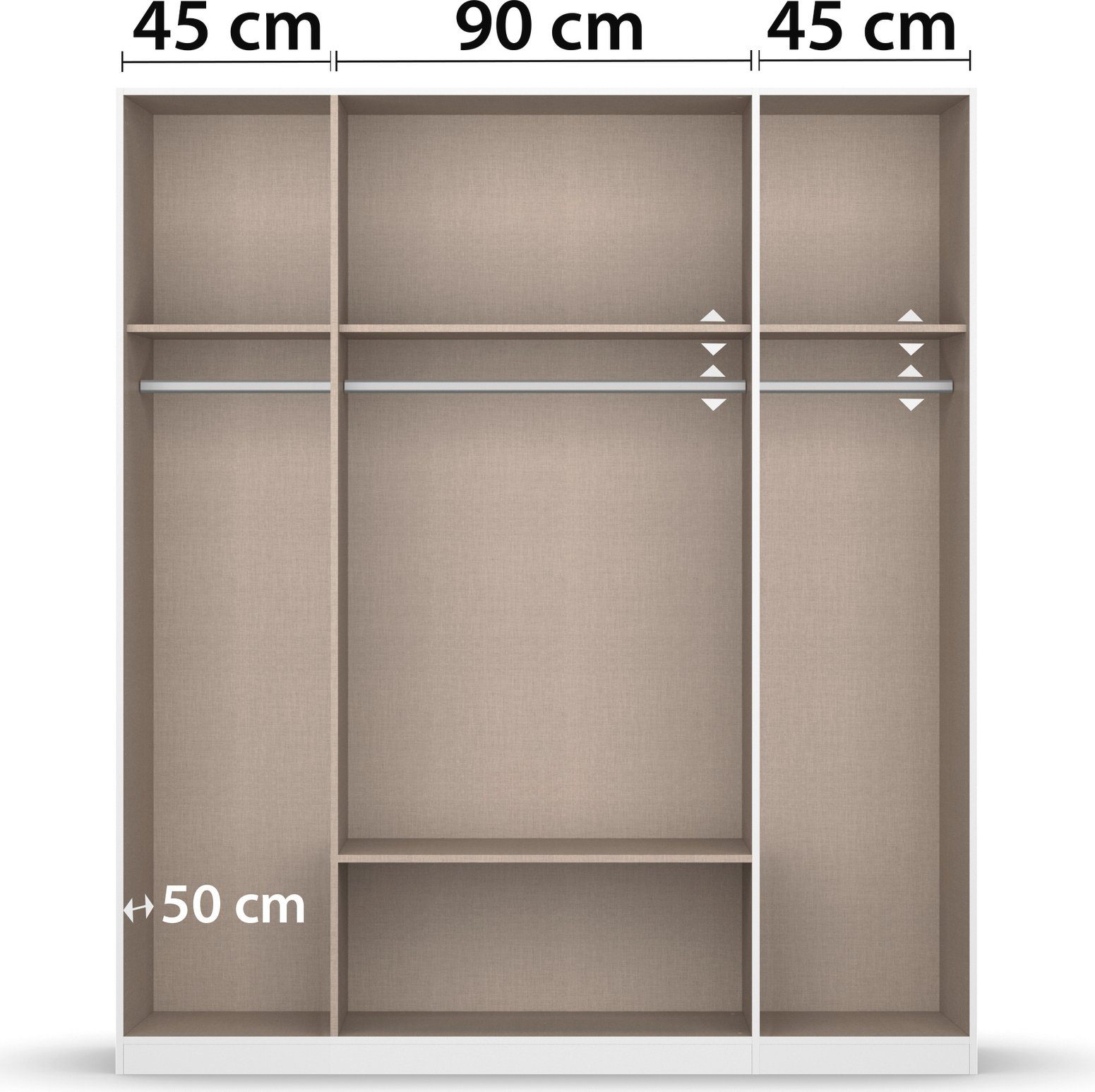 rauch Draaideurkast Kledingkast kast garderobe linnenkast GAMMA in 3 breedtes met 6 lades, in eenvoudig design topseller made in germany