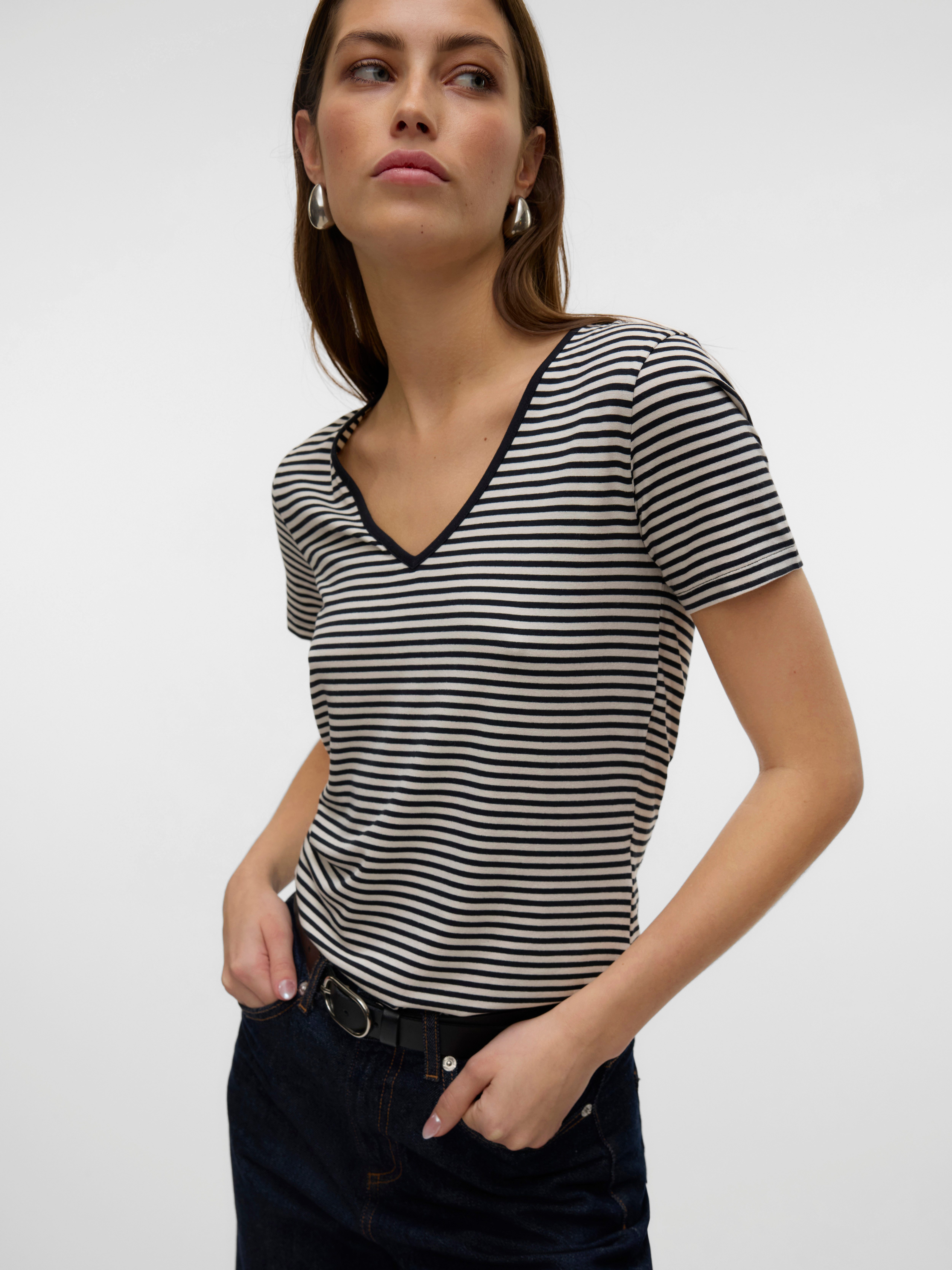 Vero Moda Shirt met V-hals VMPEPPER SS V-NECK T-SHIRT VMA NOOS