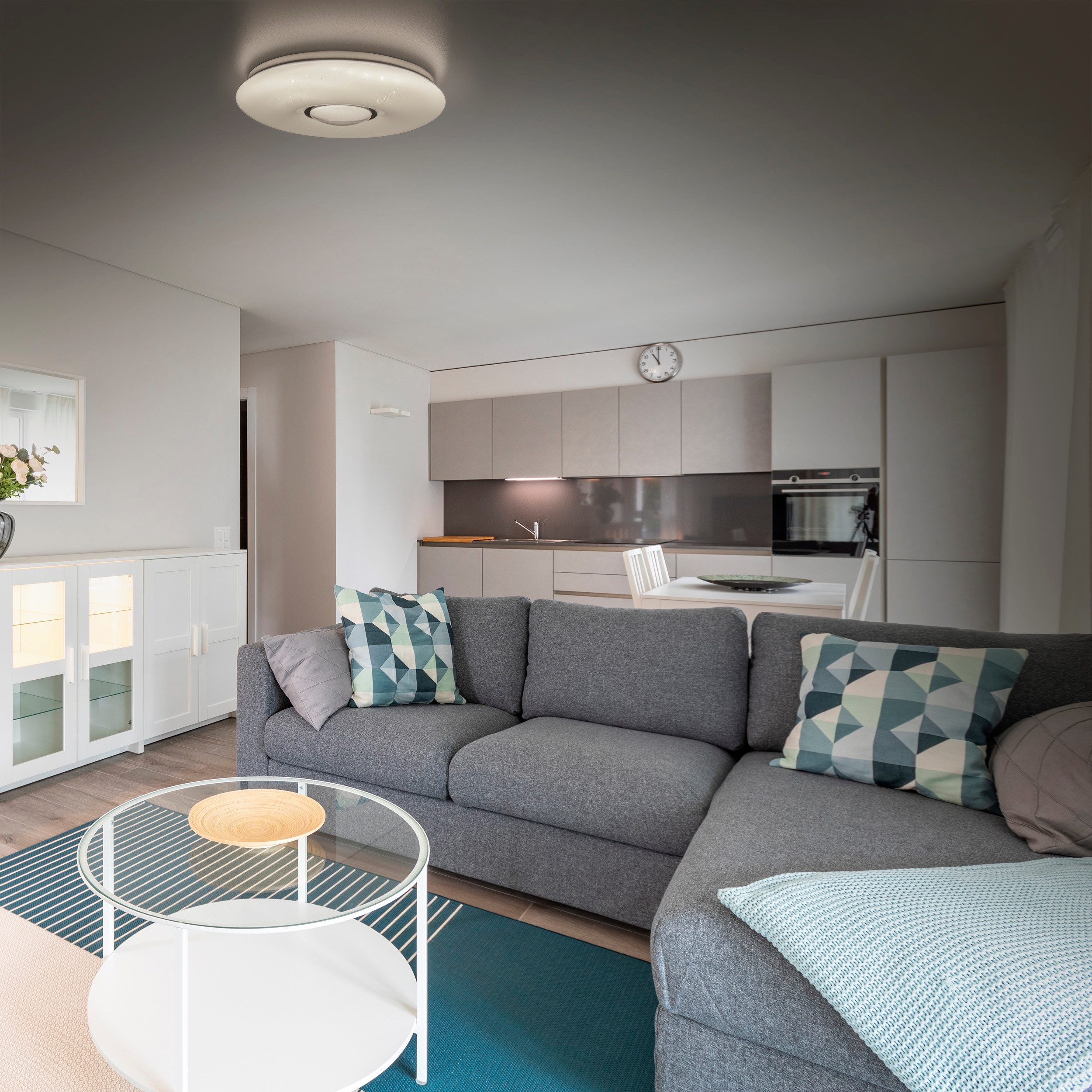 näve Led-plafondlamp Picton Lampenkap kristaleffect, stapsgewijs dimbaar via wandschakelaar, warm wit (1 stuk)