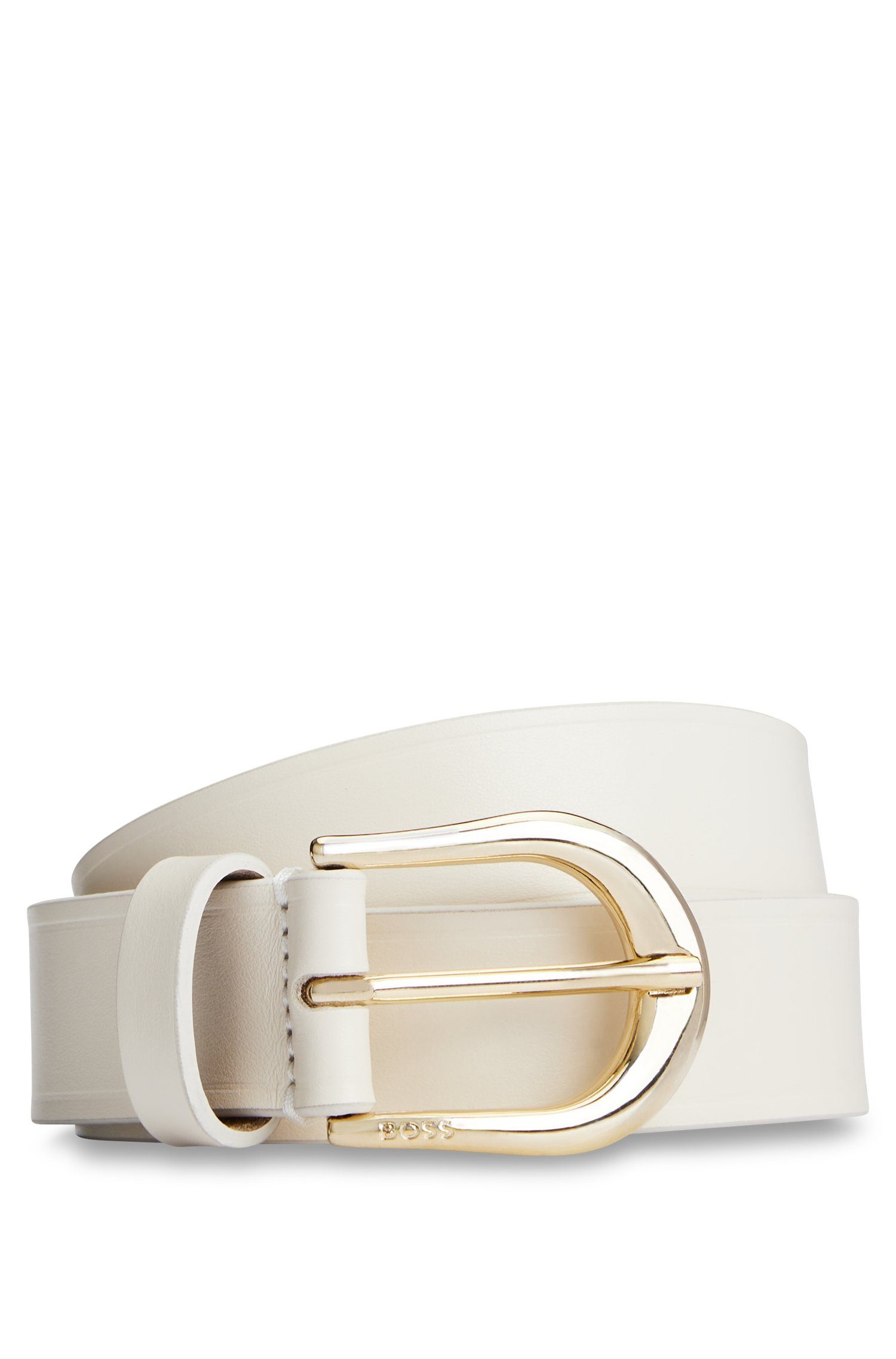 Boss Leren riem Carol-Ey_Sz30 met goudkleurige pingesp