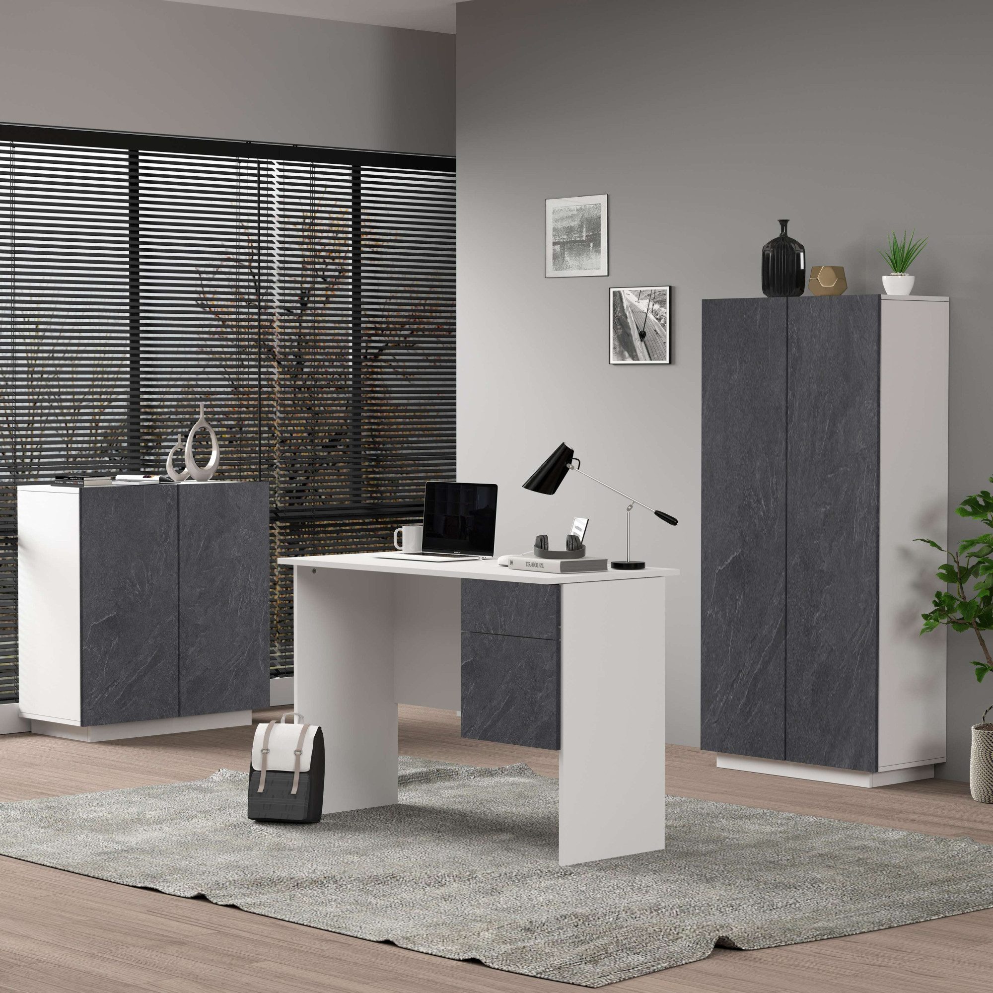 INOSIGN Bureau Coro, kleine computertisch, bureautafel met 1 deur & 1 lade, breedte 110 cm, made in italy