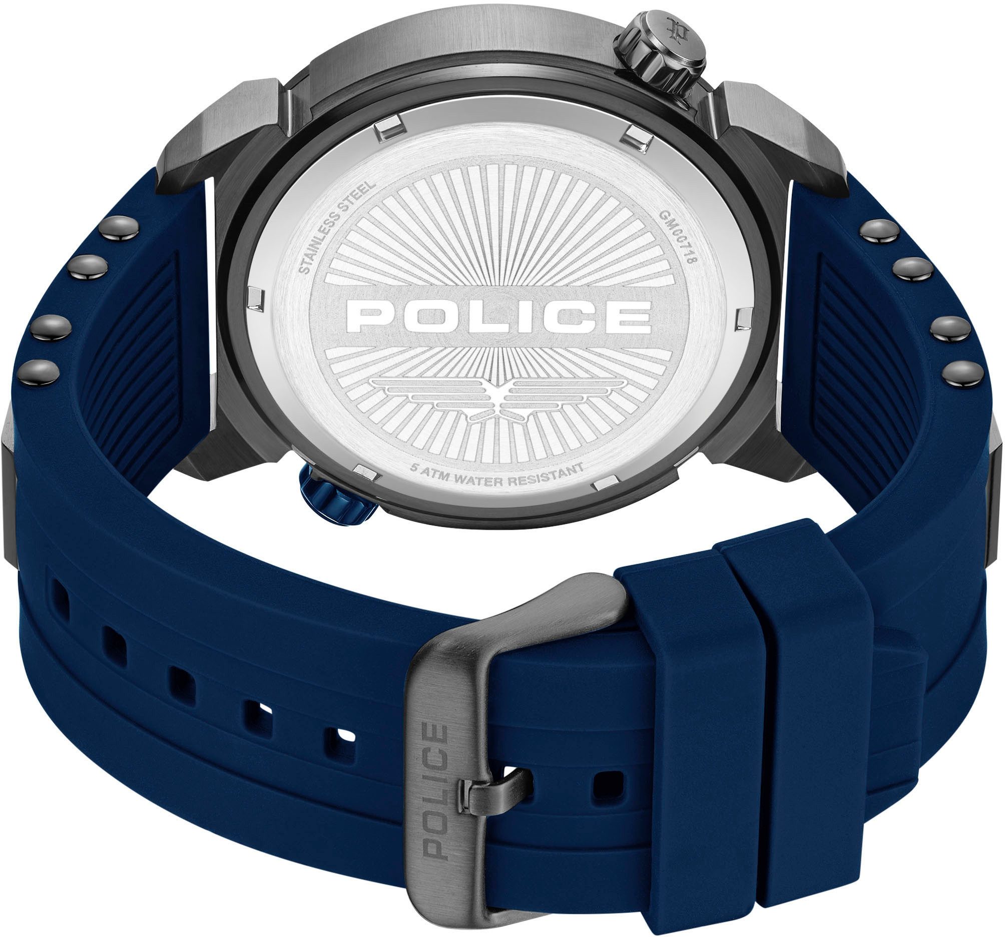 Police Multifunctioneel horloge Boa Quartzhorloge, polshorloge, herenhorloge, siliconen armband, analoog, dual tijd