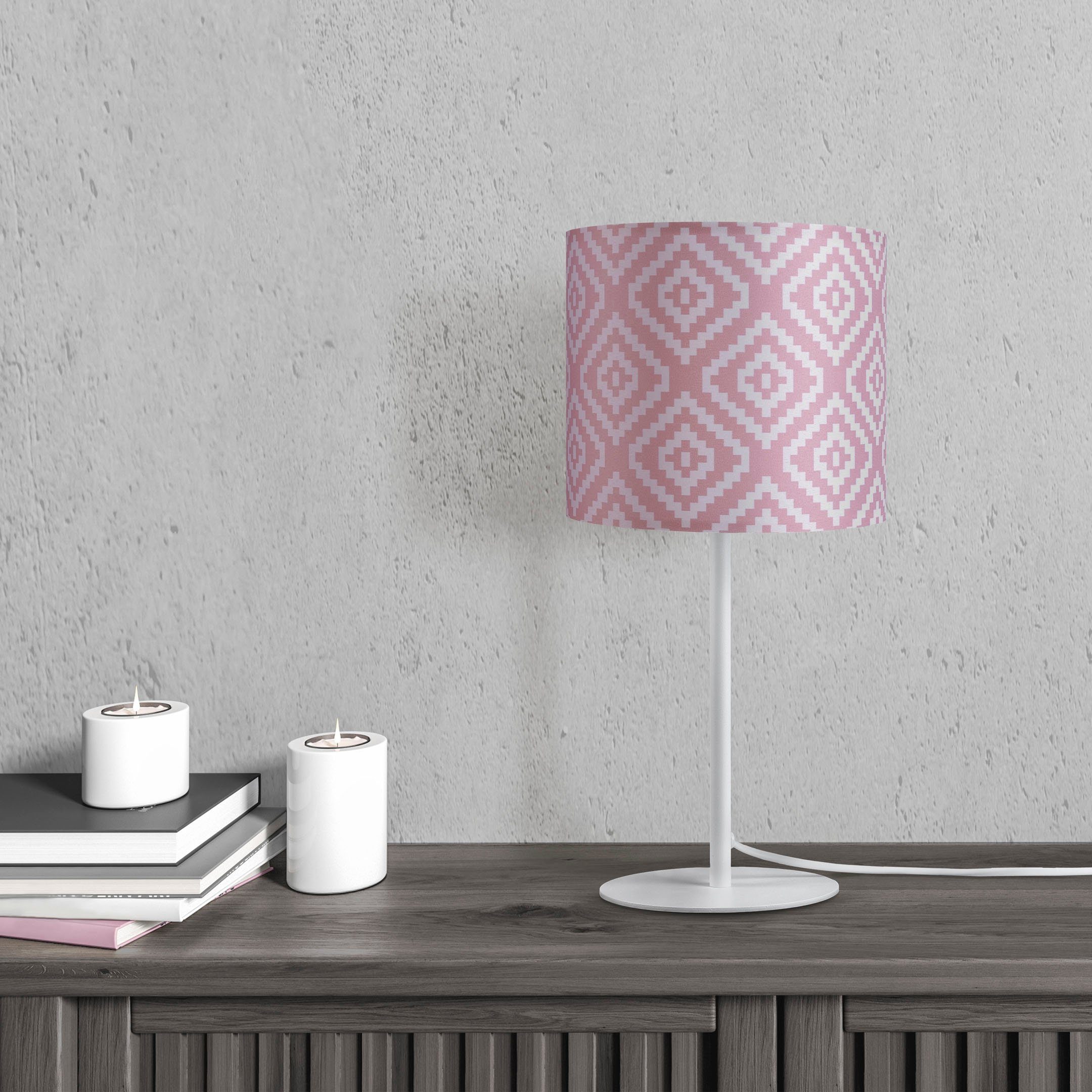 Paco Home Tafellamp Luca Stella Stoff nachtlamp vintage retro met stekker modern nacht