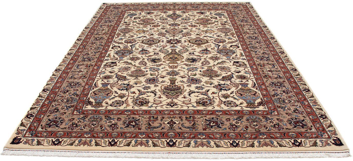 morgenland Wollen kleed Kaschmar bloemmotief beige 300 x 200 cm Uniek exemplaar met certificaat