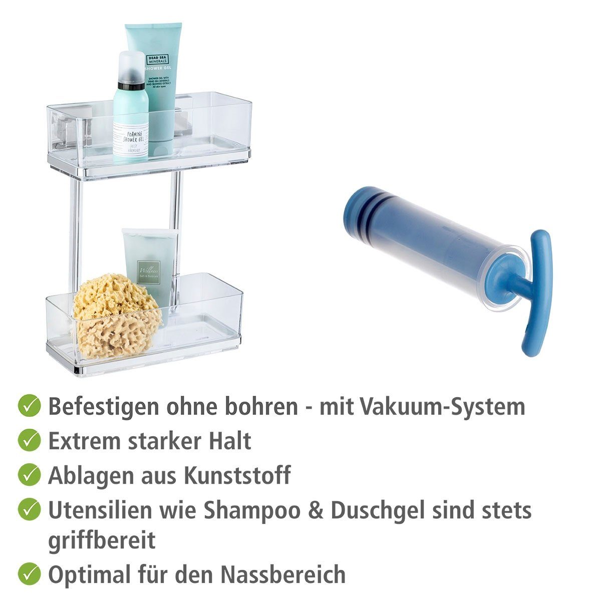 WENKO Wandplank Vacuum-Loc Quadro