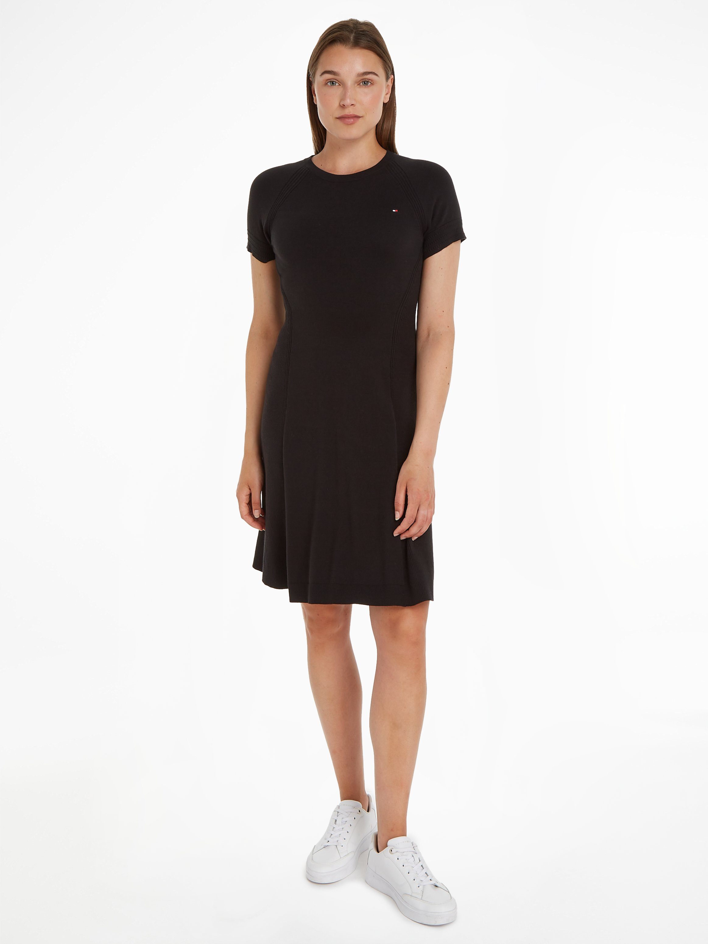 Tommy Hilfiger Jerseyjurk CO JERSEY STITCH F&F DRESS met logoborduursel op borsthoogte