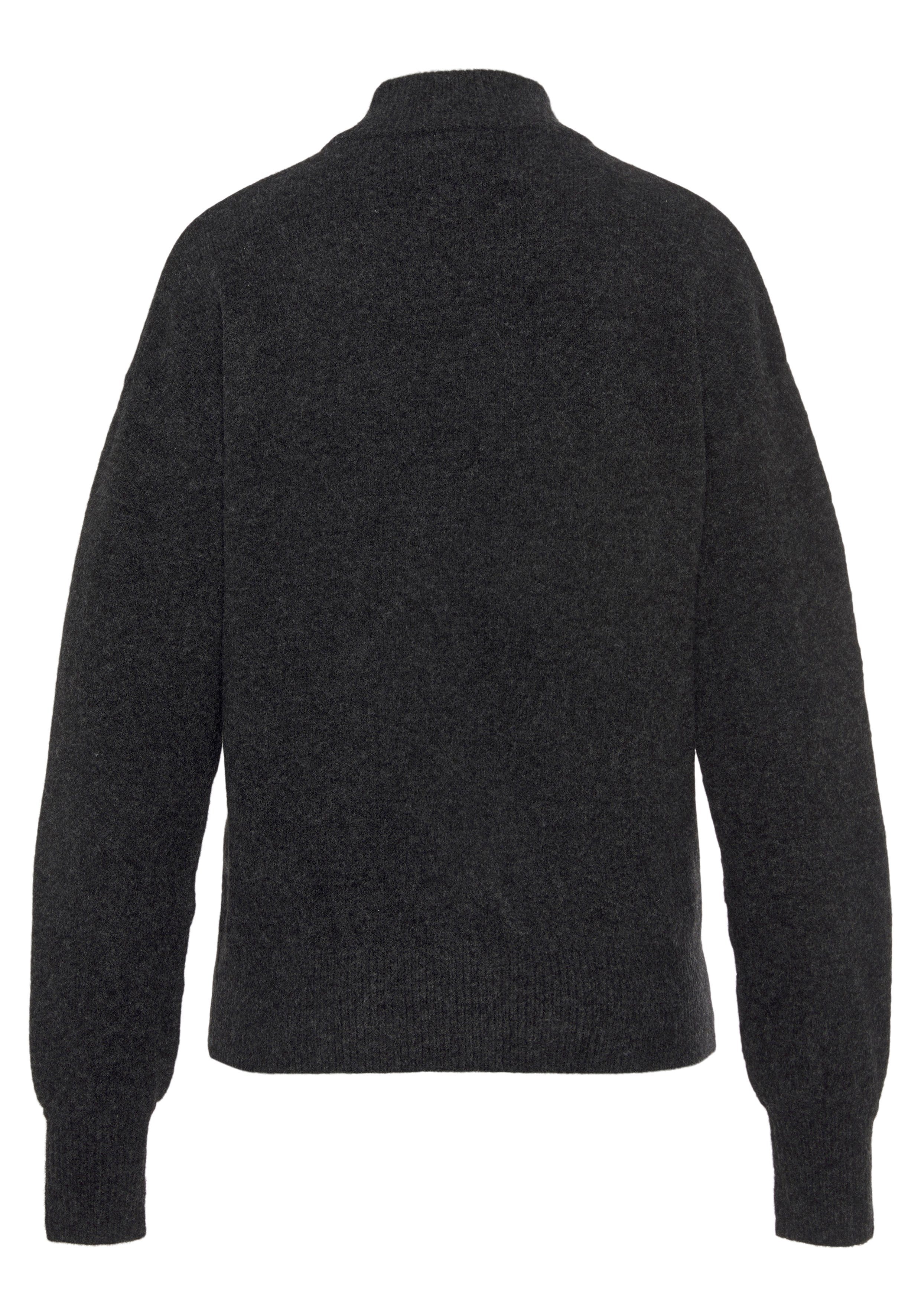 Lascana Gebreide trui -Lounge Pullover met staande kraag en ribboorden, loungewear