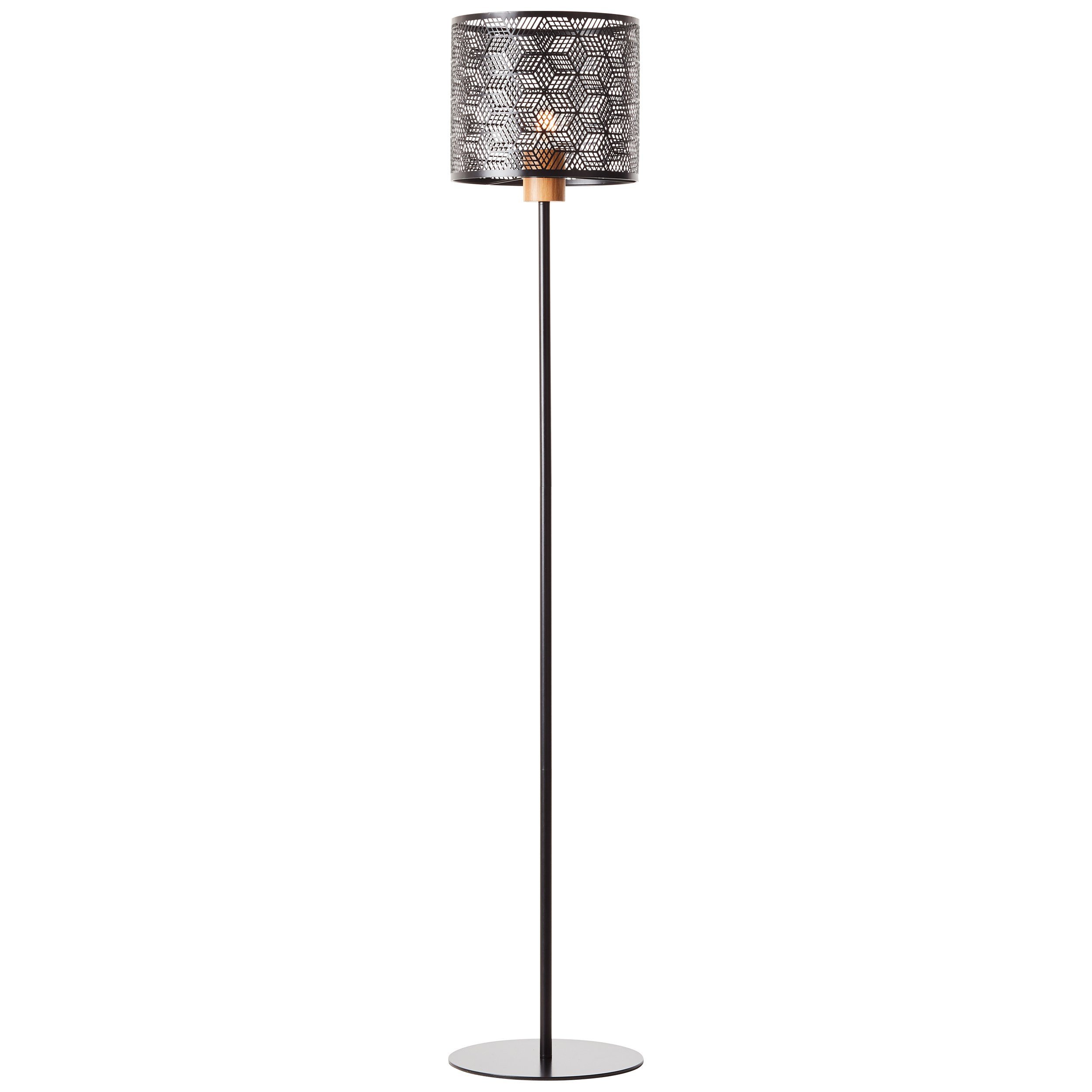 Brilliant Leuchten Staande lamp Santy 161 x 29 cm, e27, metaal/bamboe, zwart/natuur (1 stuk)