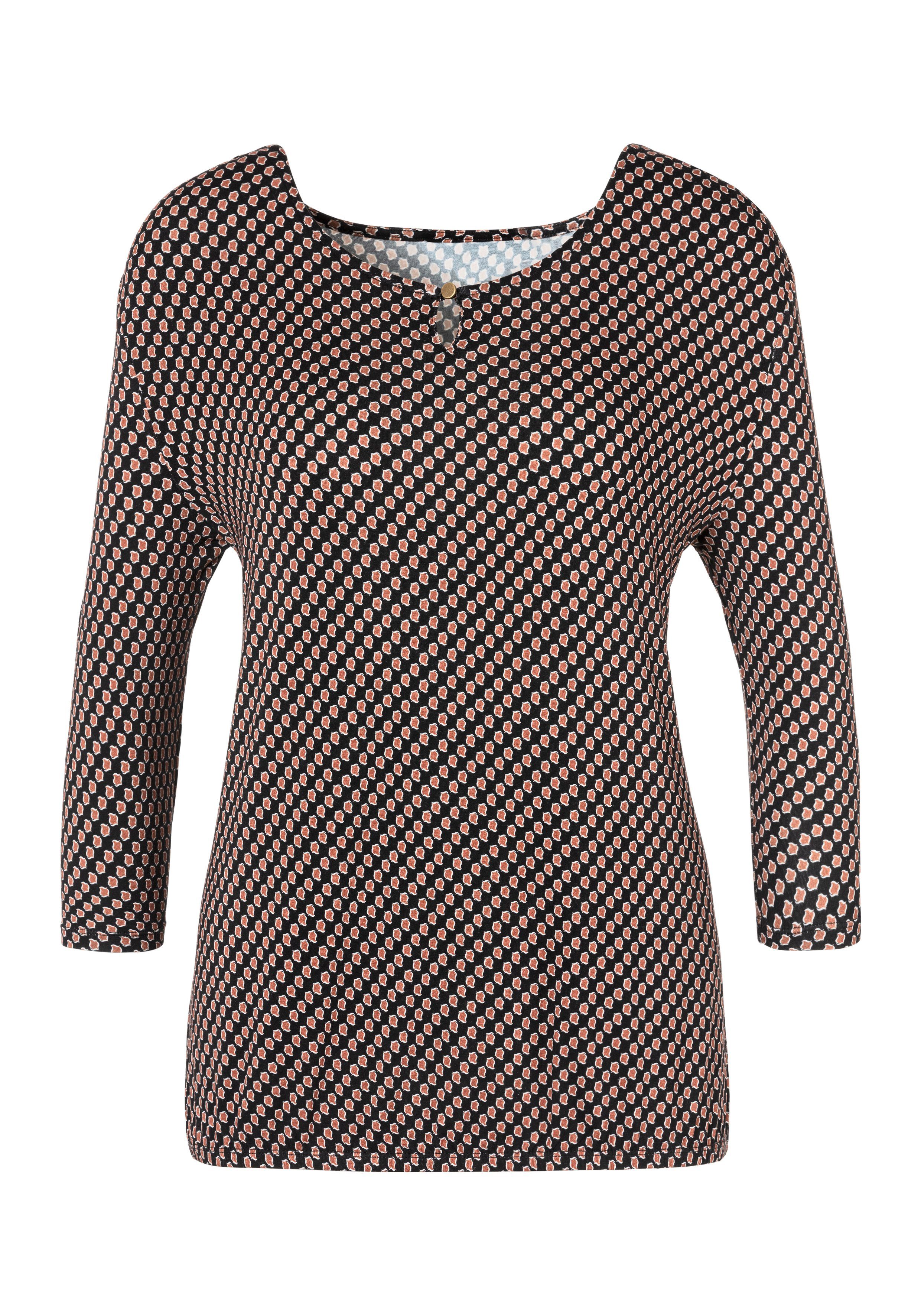 Vivance Shirt met ronde hals Met goudkleurige sierknop bij de hals