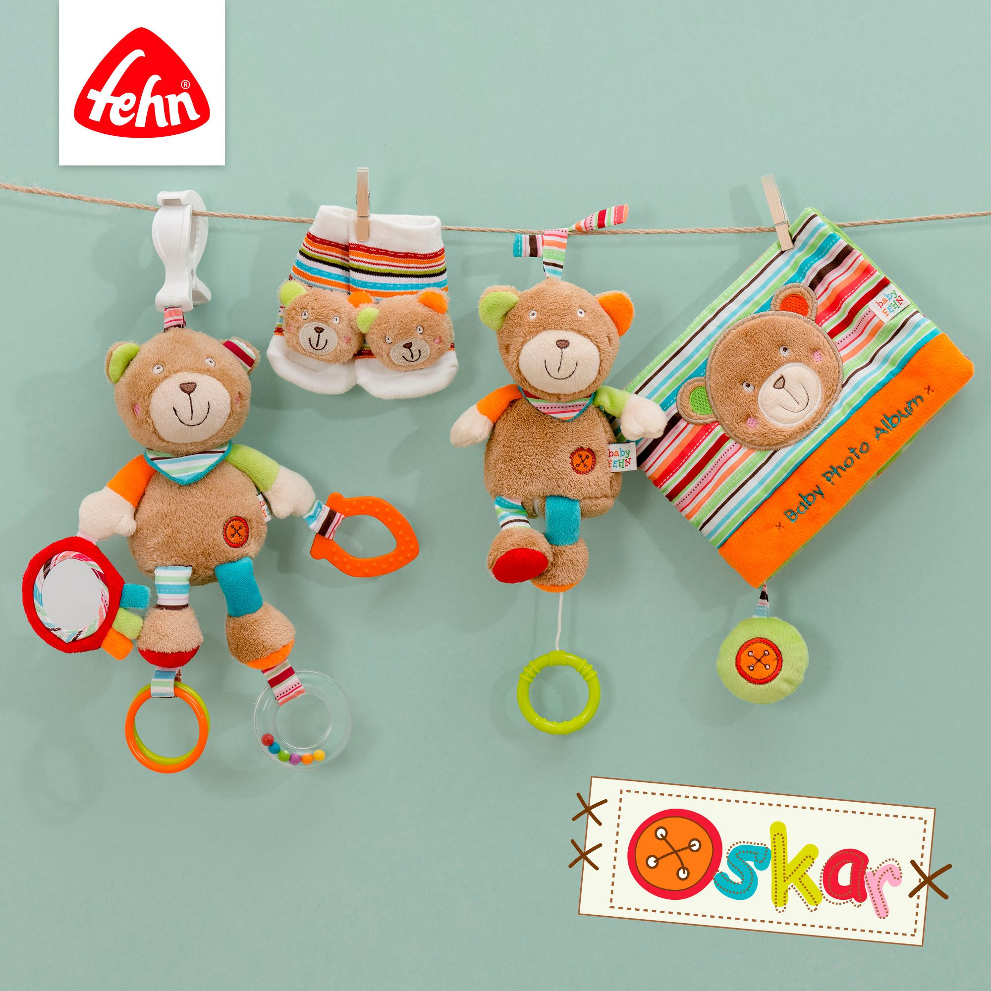 Fehn Speeldoosje Classic Stars, teddybeer met uitneembare speeldoos