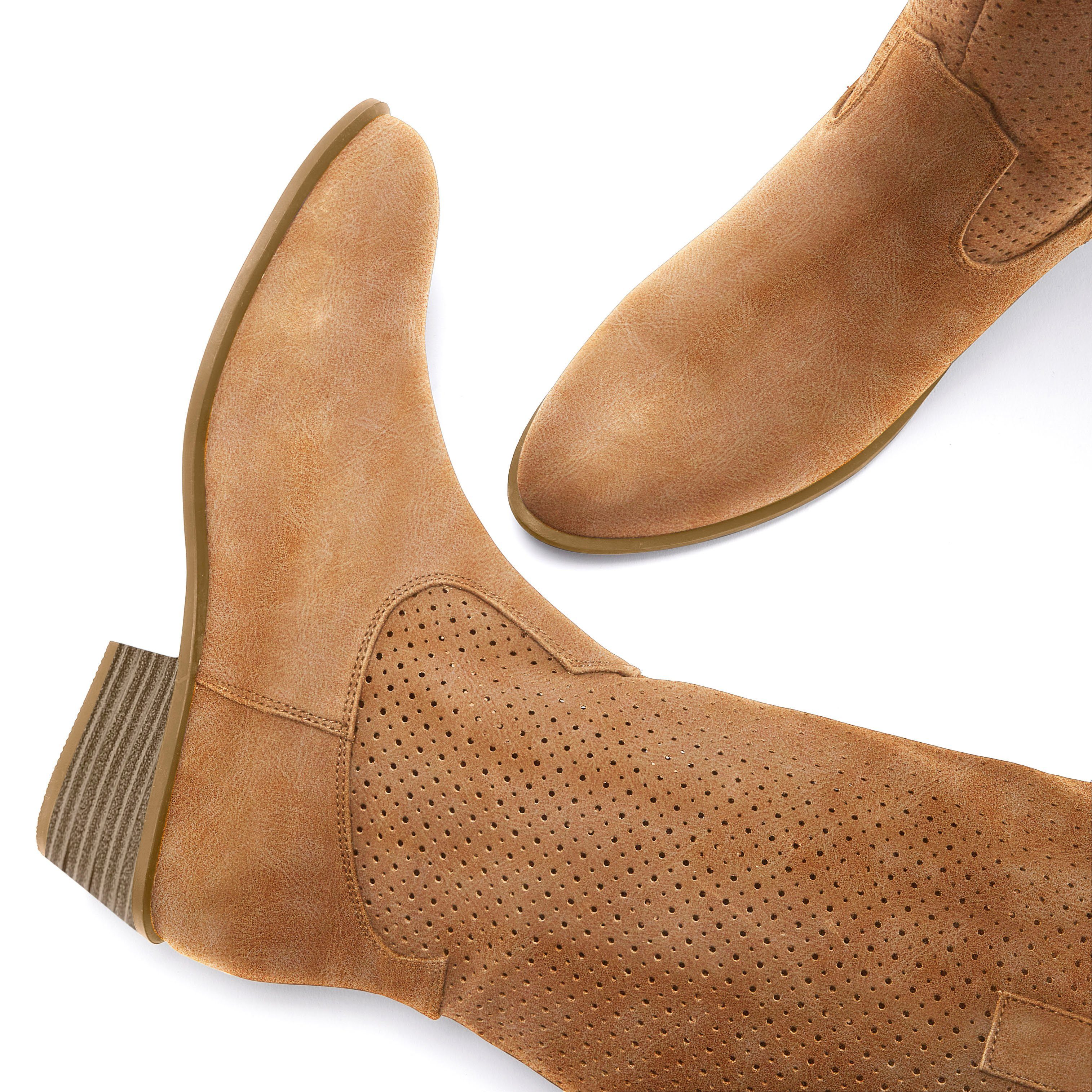 Toocool Chaussures pour femme Bottes Texanes Camperos Western Ajourées