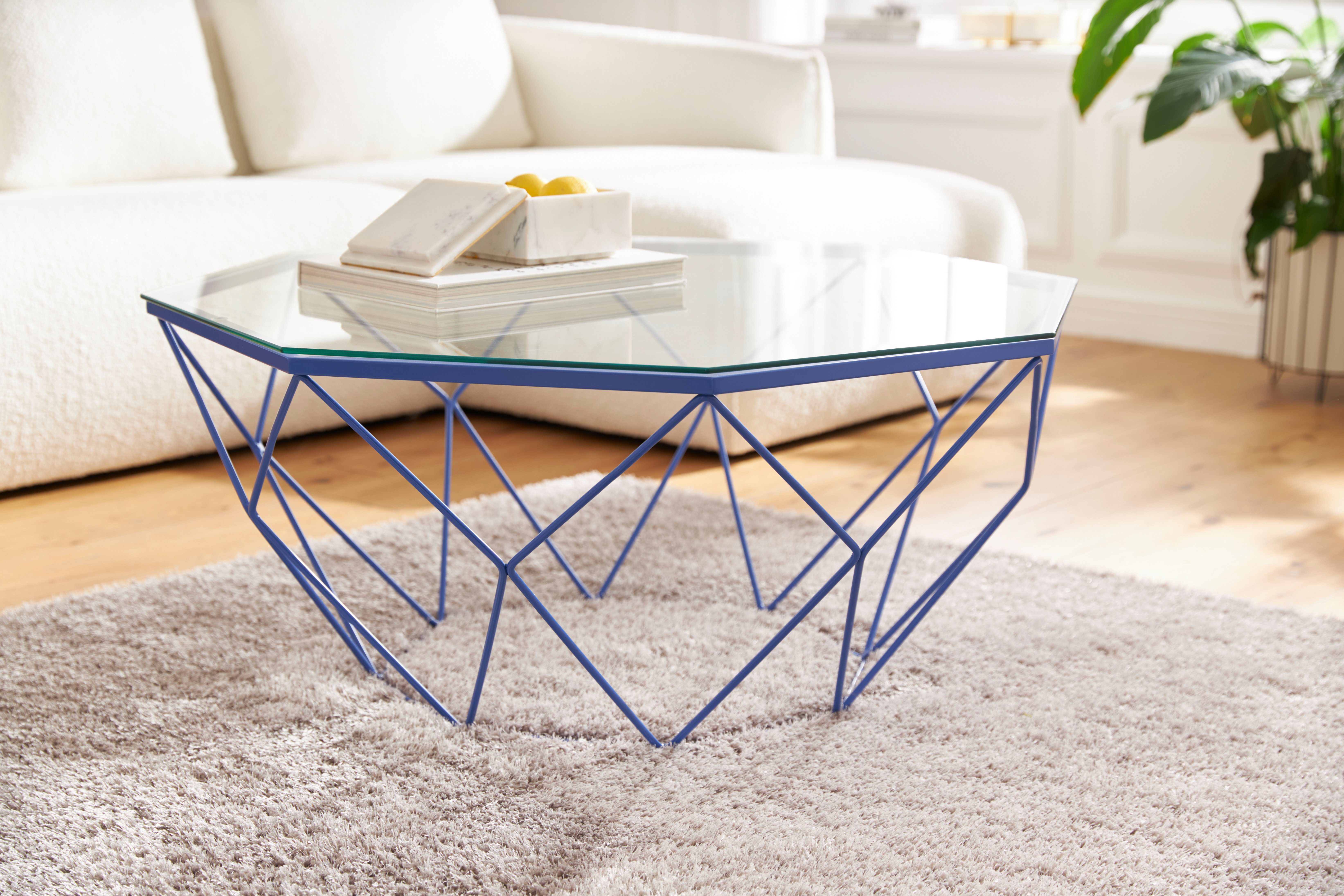 Guido Maria Kretschmer Home&Living Salontafel CAEN van glas en metaal in geometrische vormen, breedte 95 cm