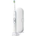 philips sonicare elektrische tandenborstel hx6877-28 protectiveclean 6100, ultrasone tandenborstel, met 3 poetsprogramma's inclusief reisetui  oplader wit