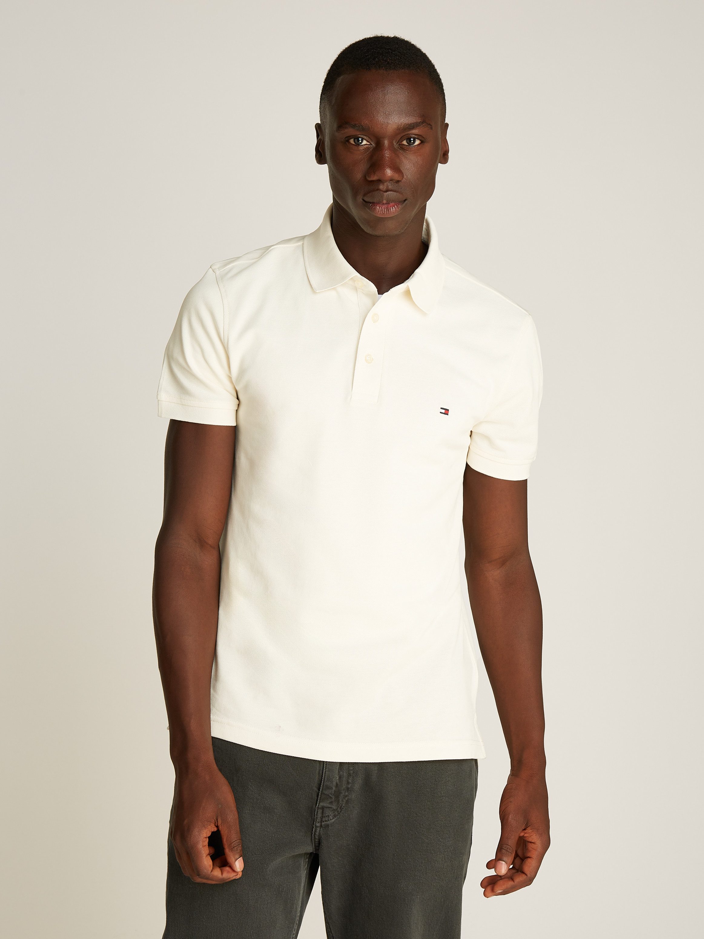 Tommy Hilfiger Poloshirt 1985 SLIM POLO van iets gestructureerd piqué