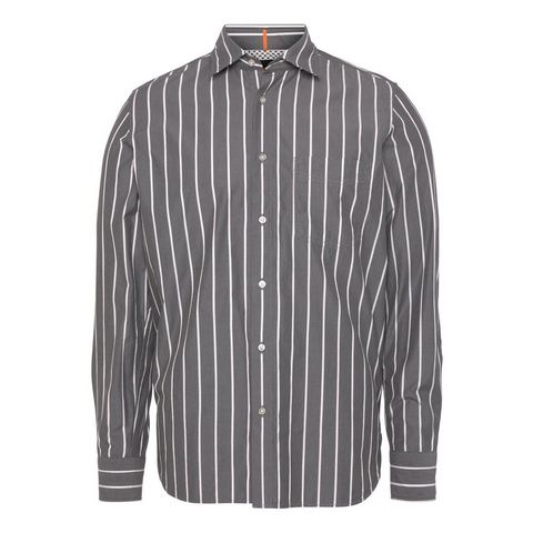 Gestreept overhemd 'Remiton' Van BOSS grijs