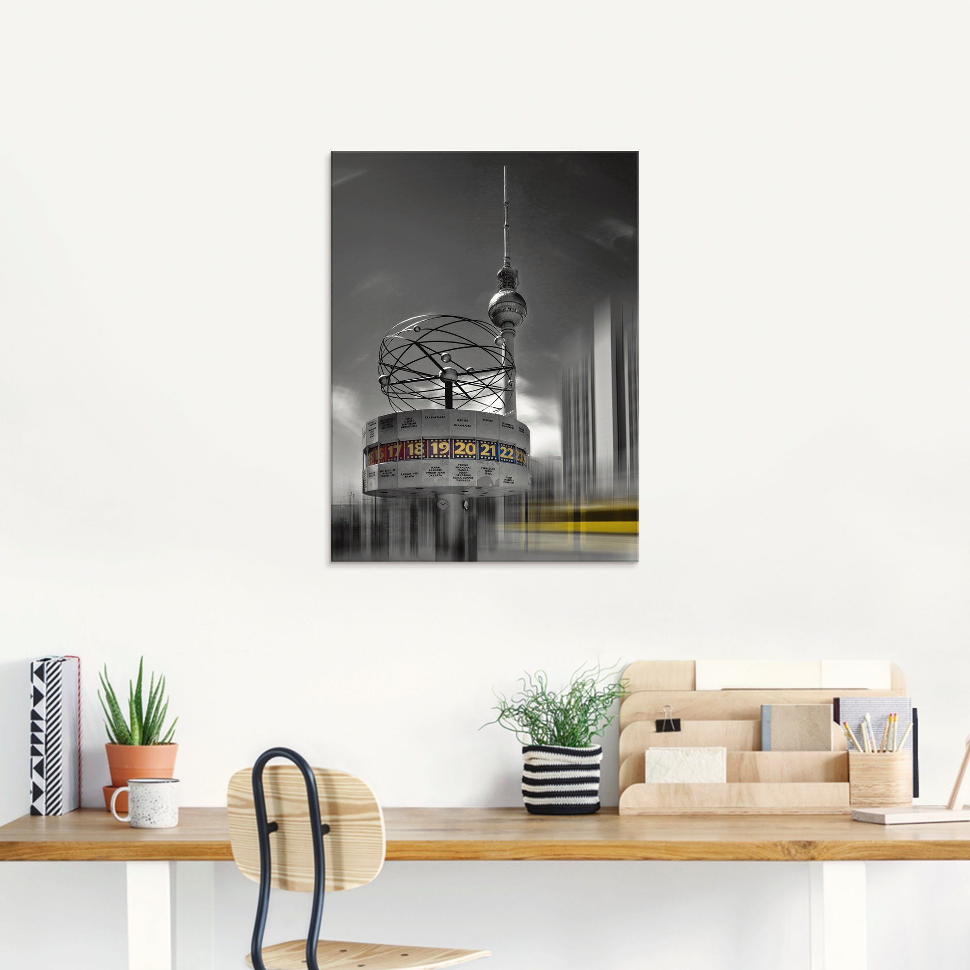 Artland Print op glas Dynamische kunst Berlin Alexanderplatz