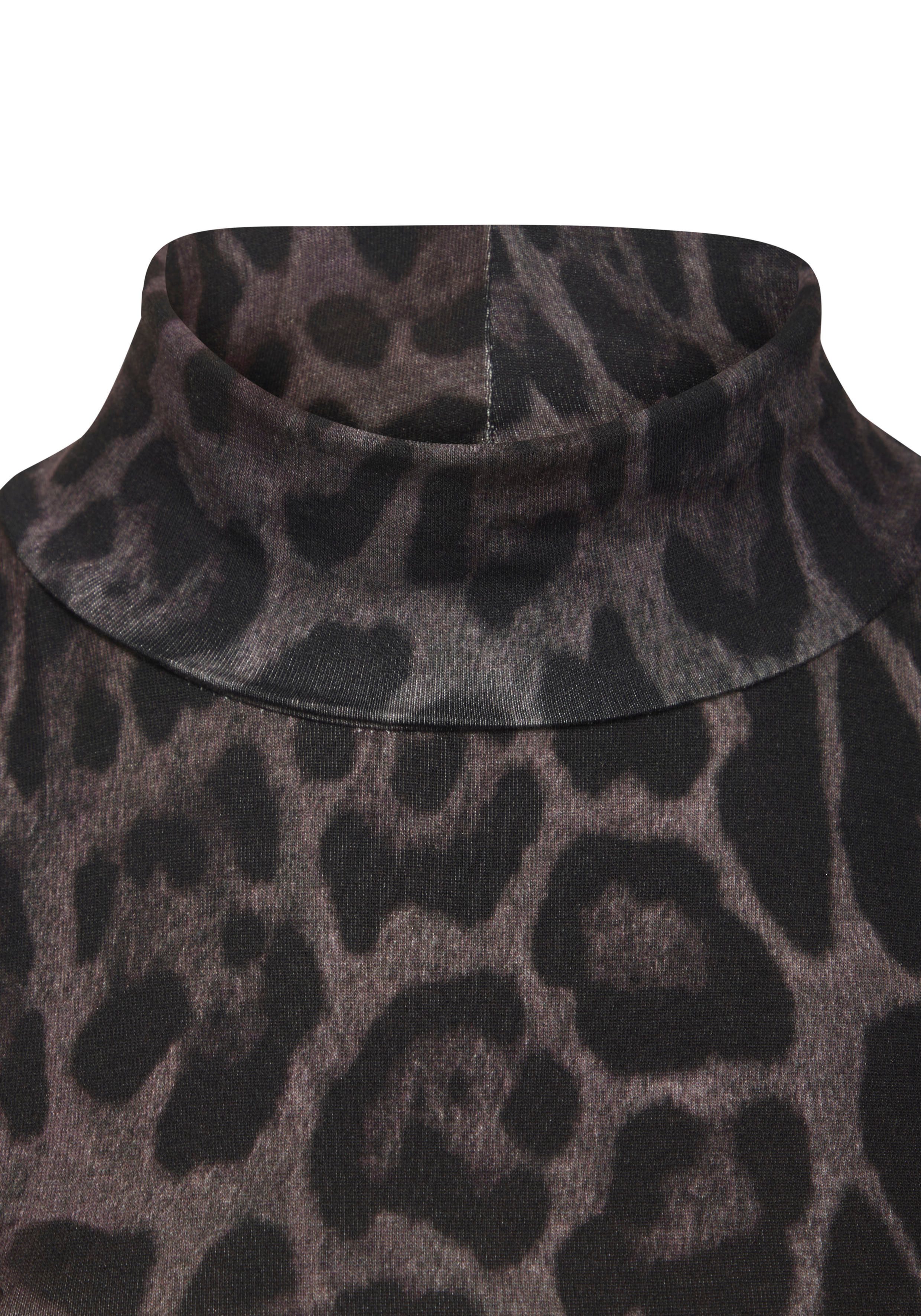 Lascana Colshirt met dierenprint, jersey shirt, modieus basic