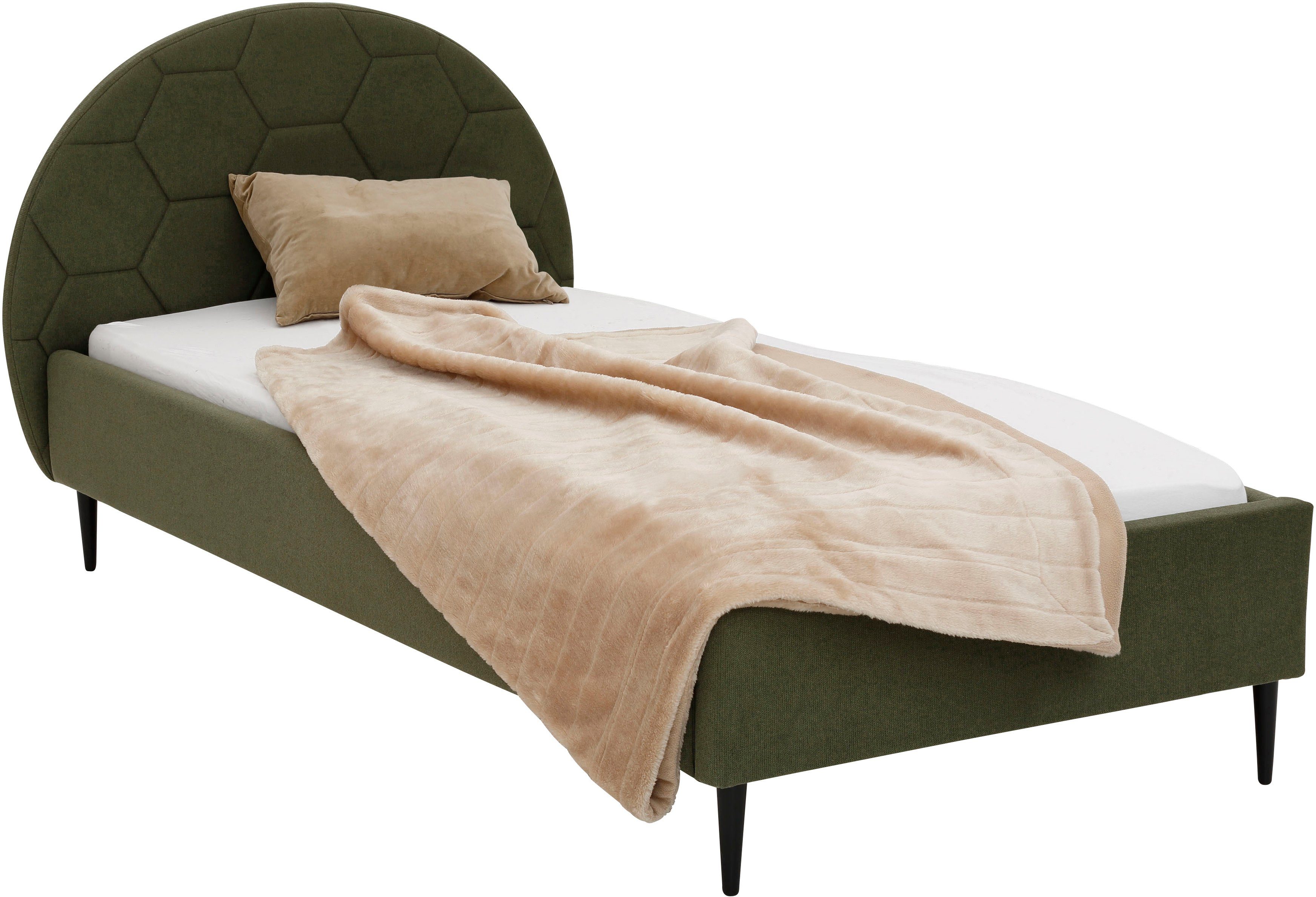 Lüttenhütt Gestoffeerd bed Gebko prettig bekleed hoofdbord met decoratief honingraatmotief