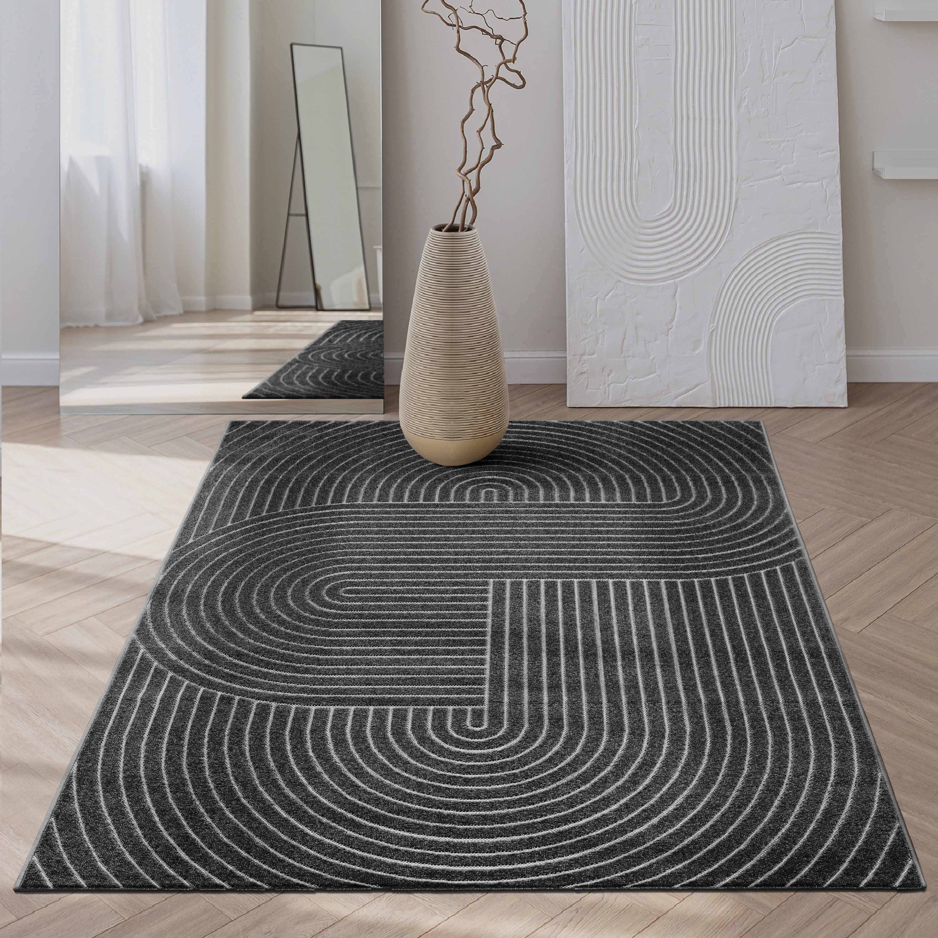 OTTO The carpet Vloerkleed Santo Plus Plus moderne robuuste in- en outdoor tapijt moderne vloerkleden maat 200 cm x 280 cm x 5 mm grijs