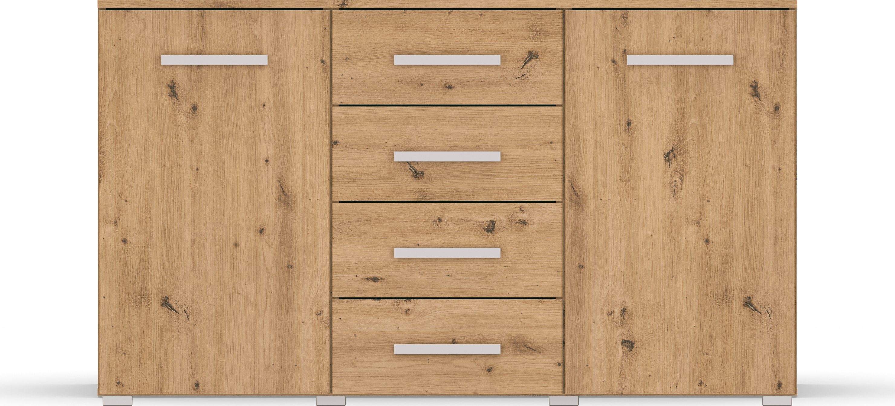 rauch Ladekast Sideboard commode combicommode KOLUNA met decorfront met 4 lades en 2 deuren en metalen grepen made in germany