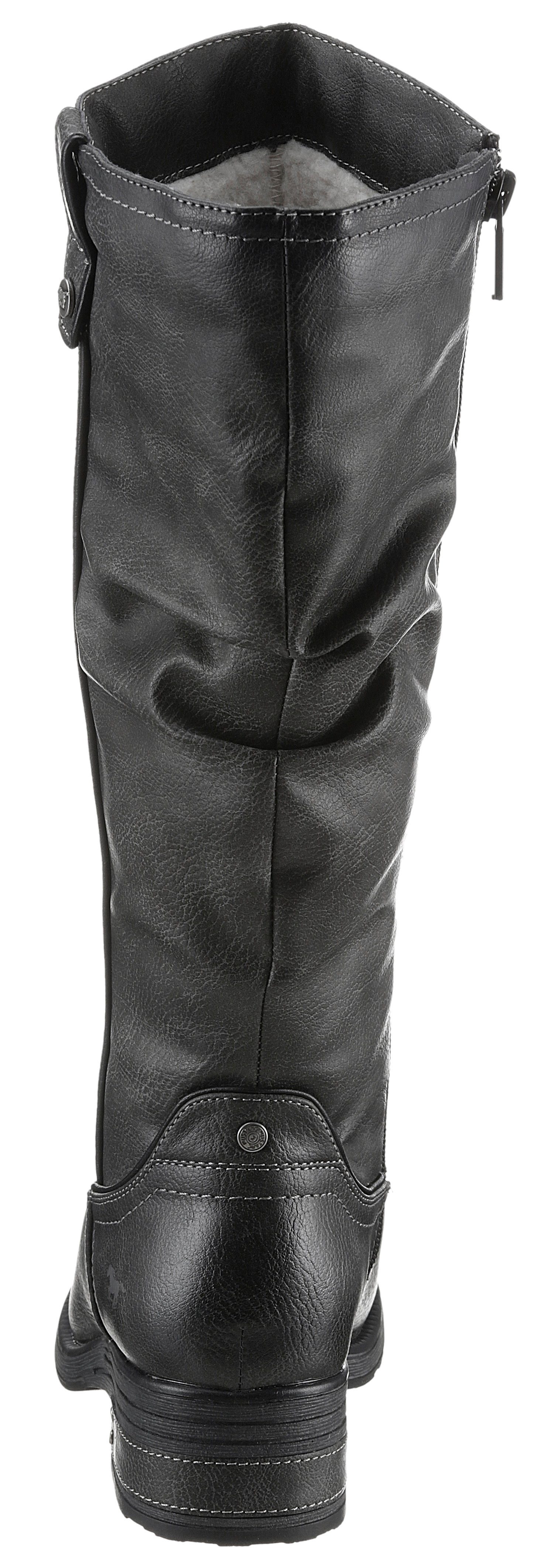 Mustang Shoes Winterlaarzen long shaft boots, block heel, with gathers at the slouchy shaft