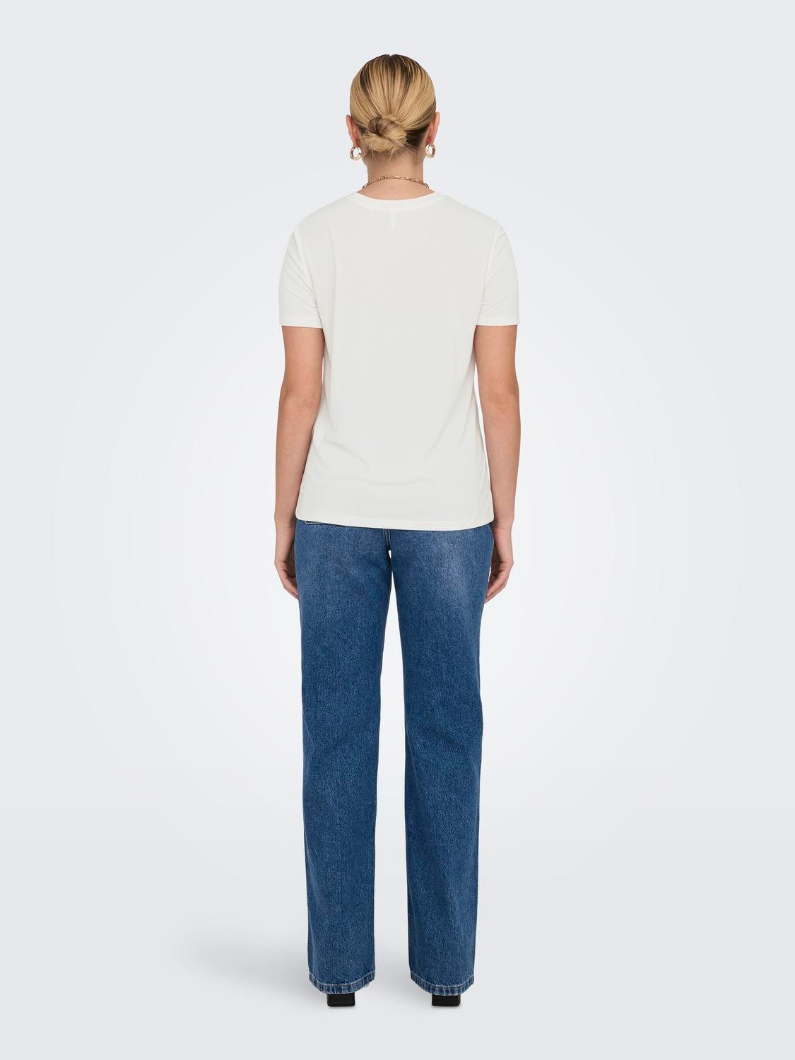 Only Shirt met korte mouwen ONLFREE LIFE REG S/S LEAF TOP BOX JRS