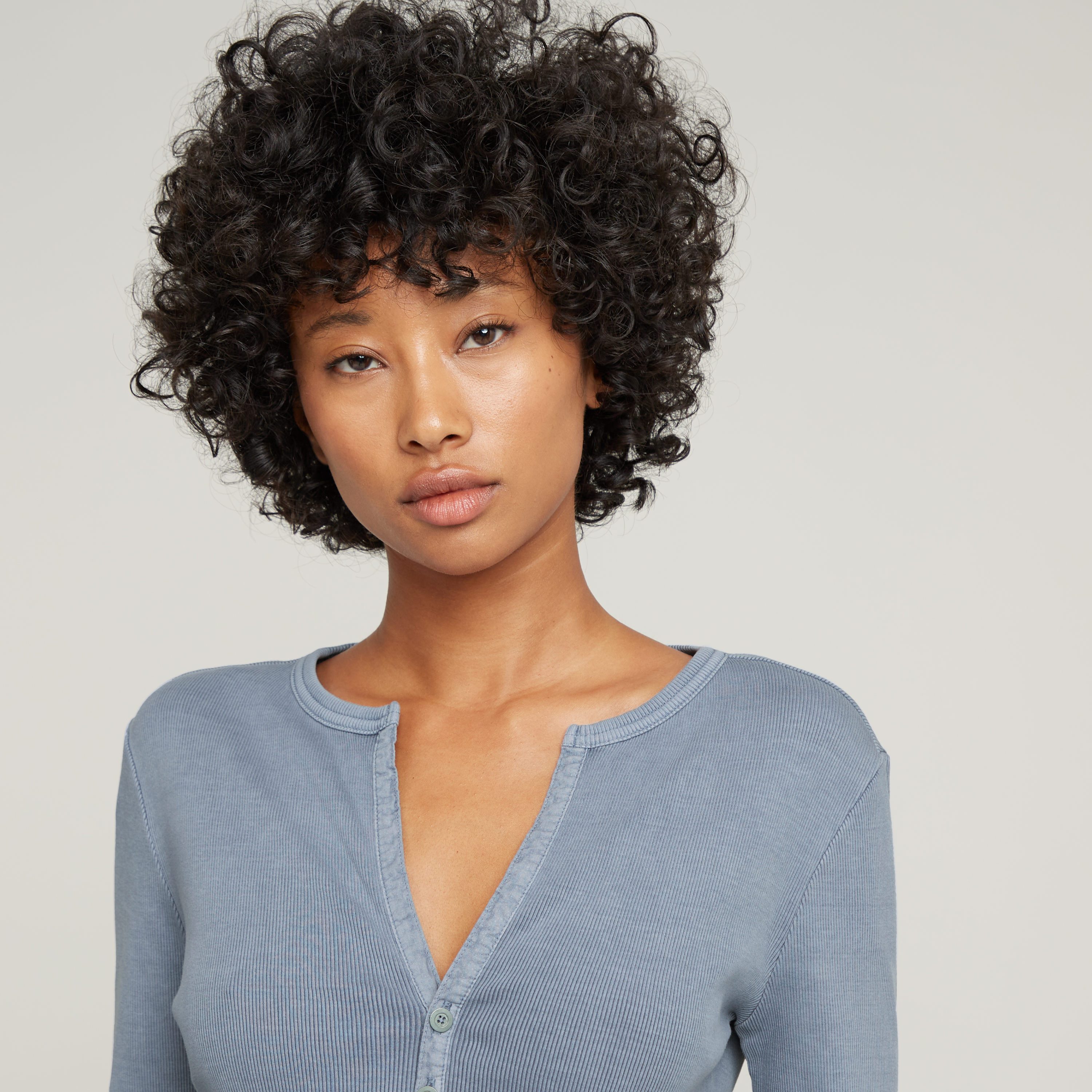 G-Star RAW Shirt met lange mouwen Deep v slim met knoopsluiting
