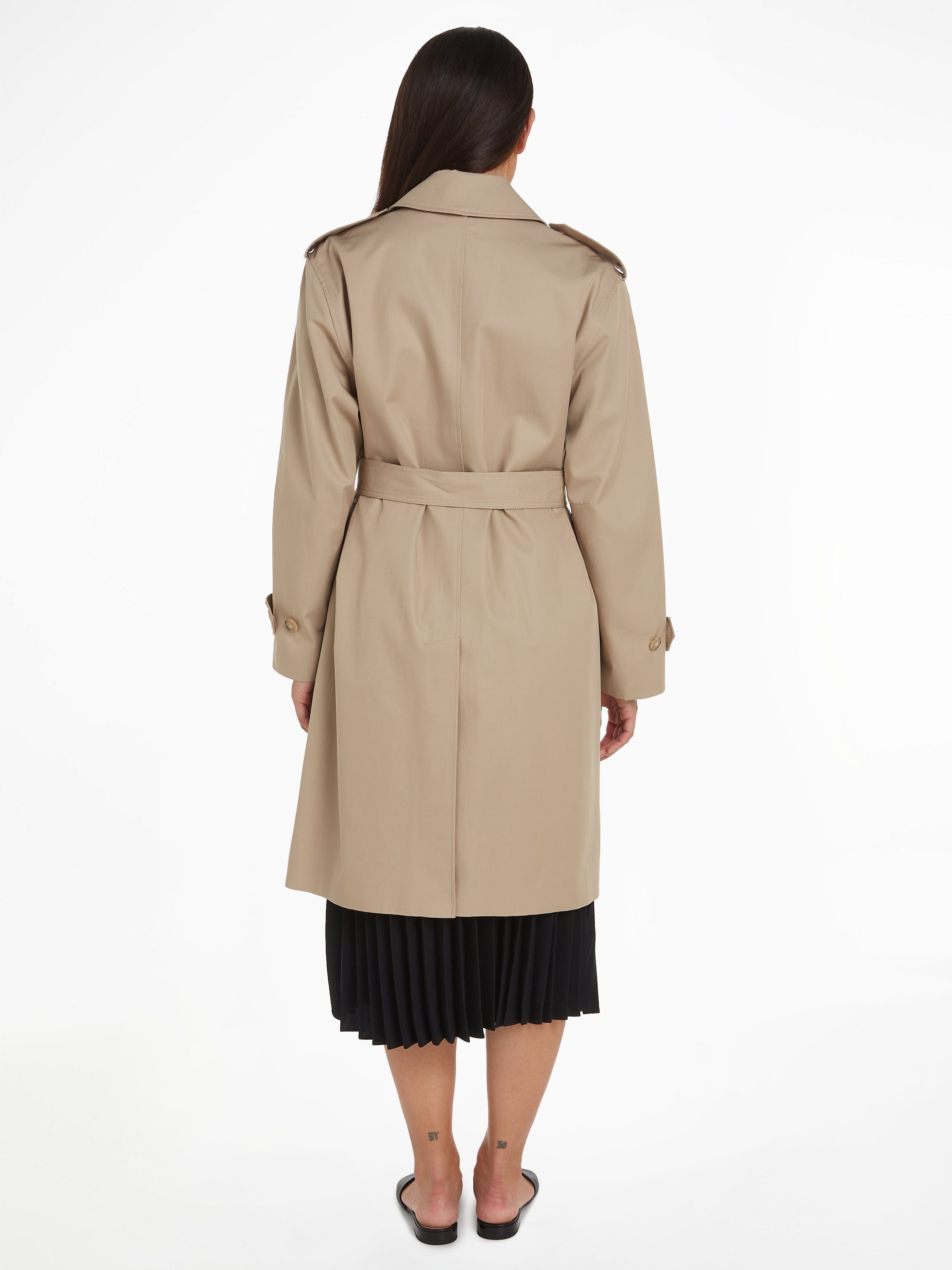 Tommy Hilfiger Trenchcoat COTTON SB BELTED COAT met geknoopte schouderbanden
