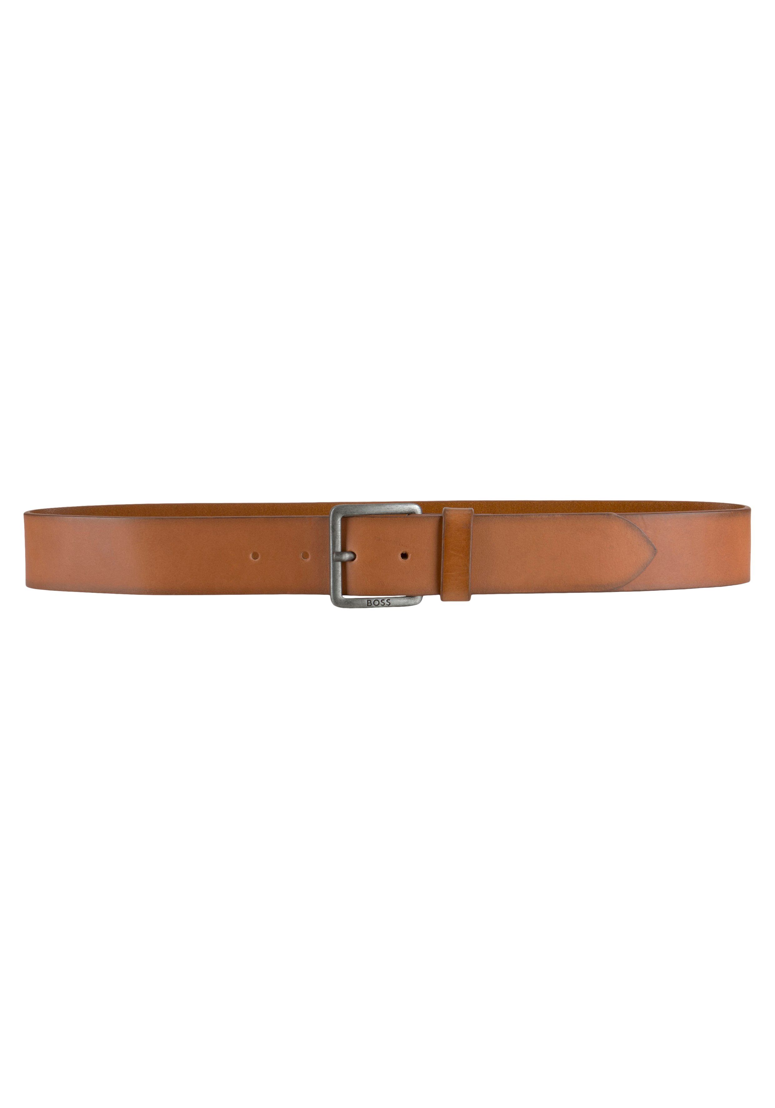 Boss Leren riem Jeeko_Sz40 met boss logo-tekst op de sluiting