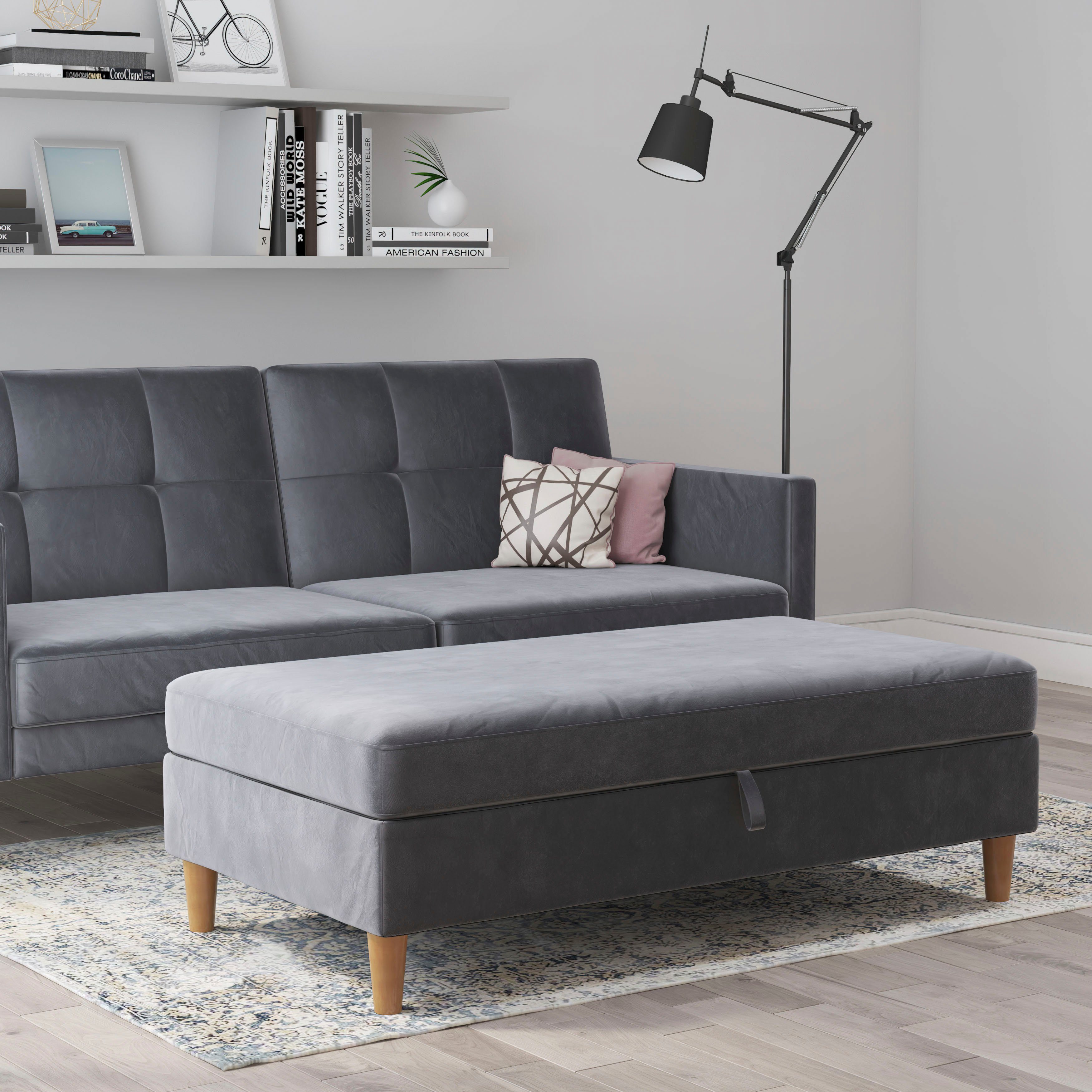 Dorel Home Hocker met bergruimte Lilly met bergruimte, vrij in ruimte plaatsbaar, zithoogte 43 cm (1 stuk)