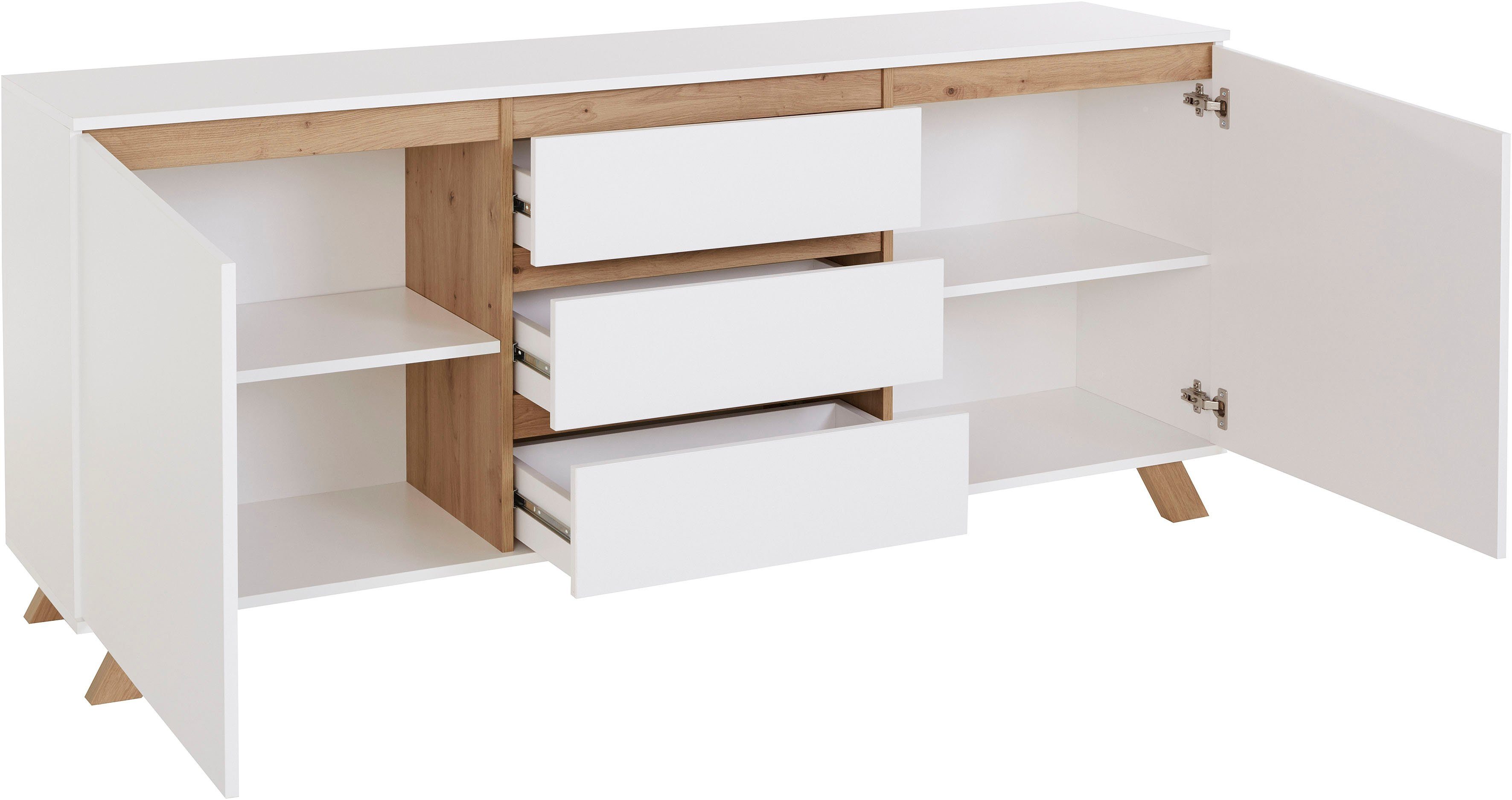 Homexperts Dressoir Vicky , breedte 160 cm of 180 cm, in matwit