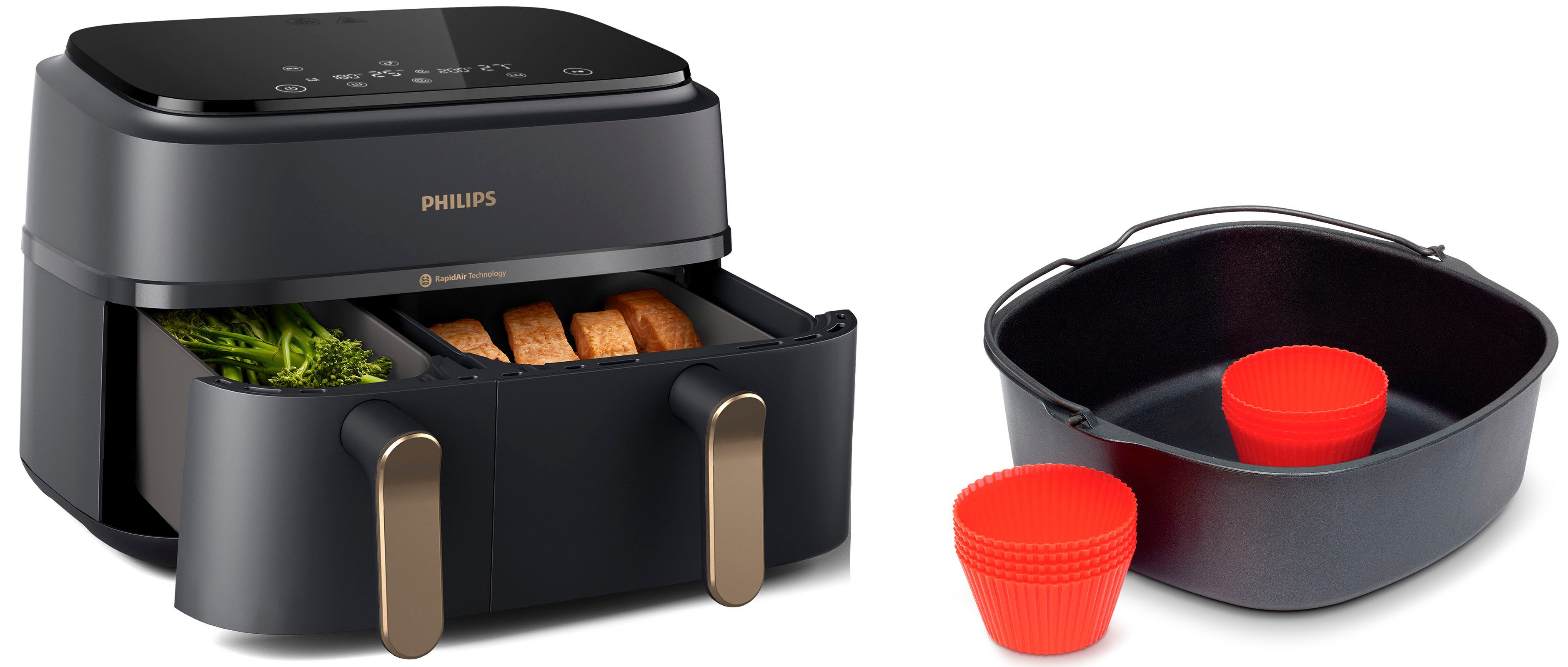 Philips 3000 Series Dual Basket Airfryer Zwart